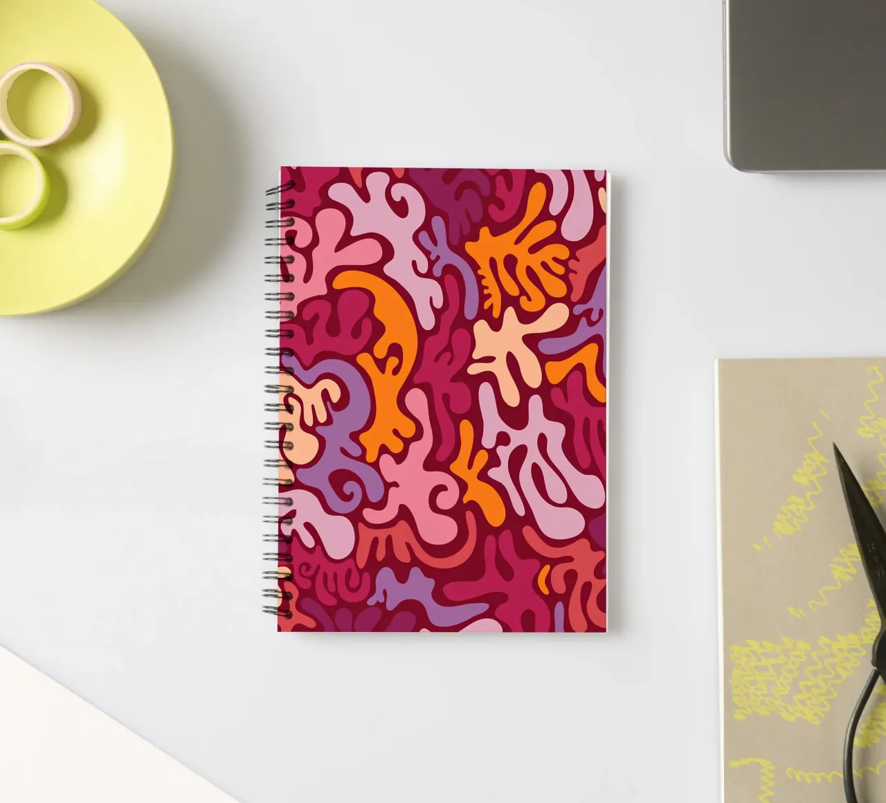 Groovy Lava Lamp Psychedelic Fluid Retro Pattern Art Print spiral notebook by NorwesClub