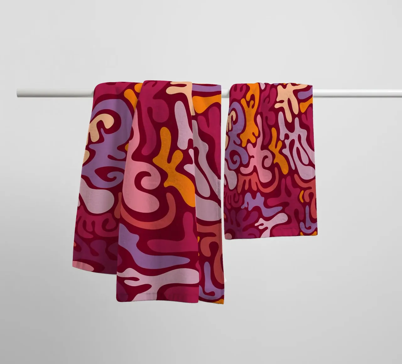 Groovy Lava Lamp Psychedelic Fluid Retro Pattern Art Print towel by NorwesClub