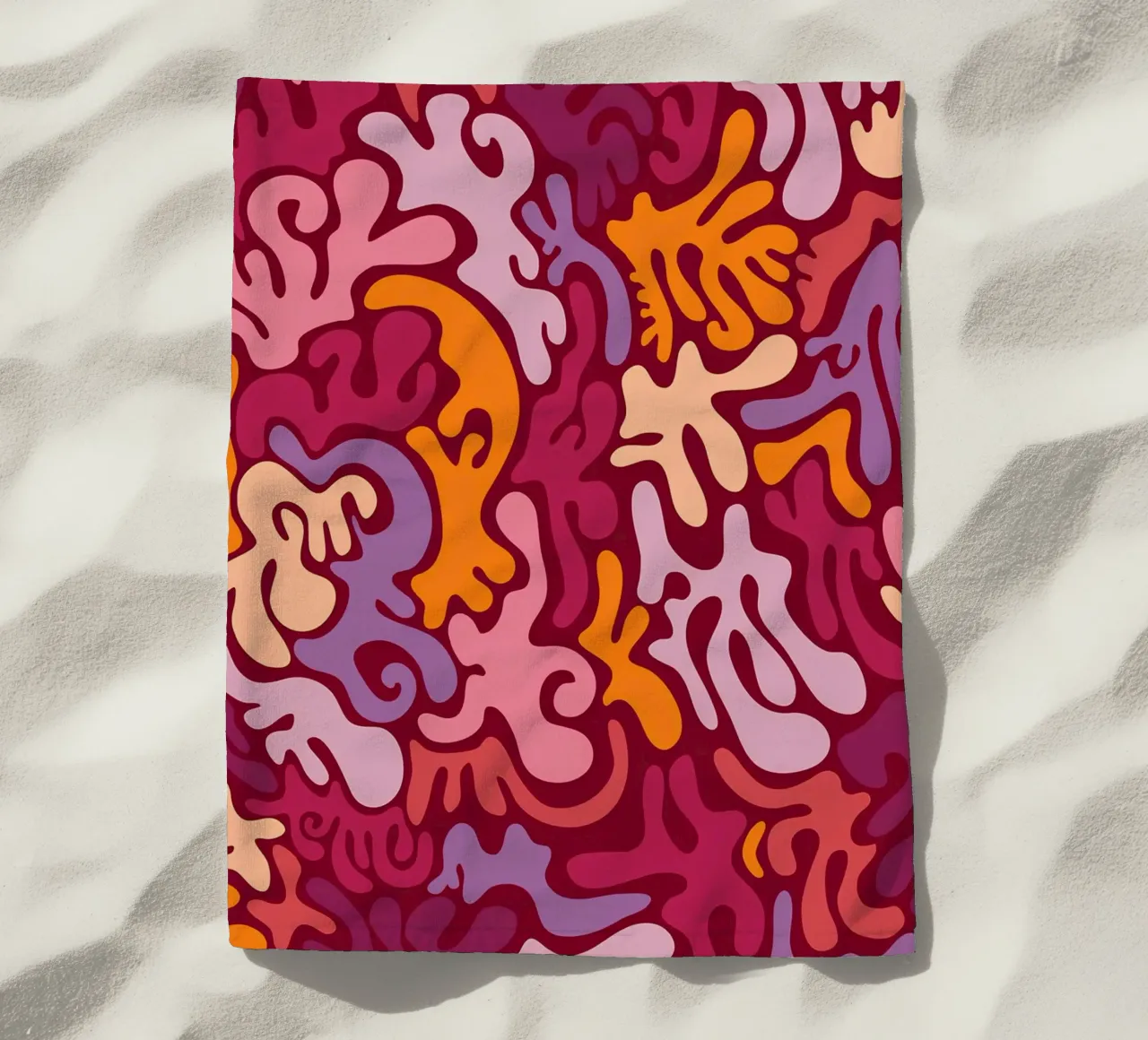 Groovy Lava Lamp Psychedelic Fluid Retro Pattern Art Print beach towel by NorwesClub