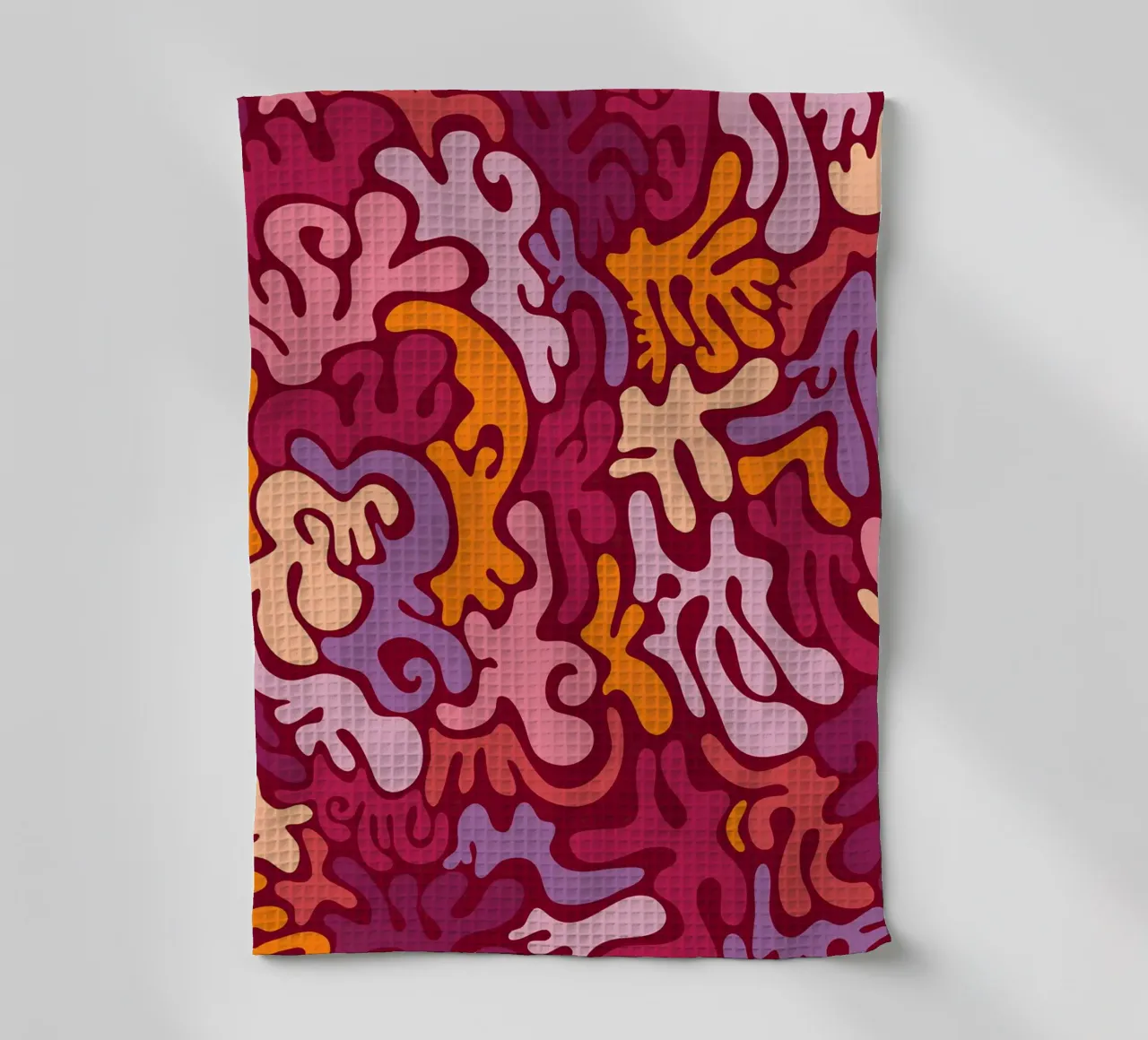 Groovy Lava Lamp Psychedelic Fluid Retro Pattern Art Print tea towel by NorwesClub