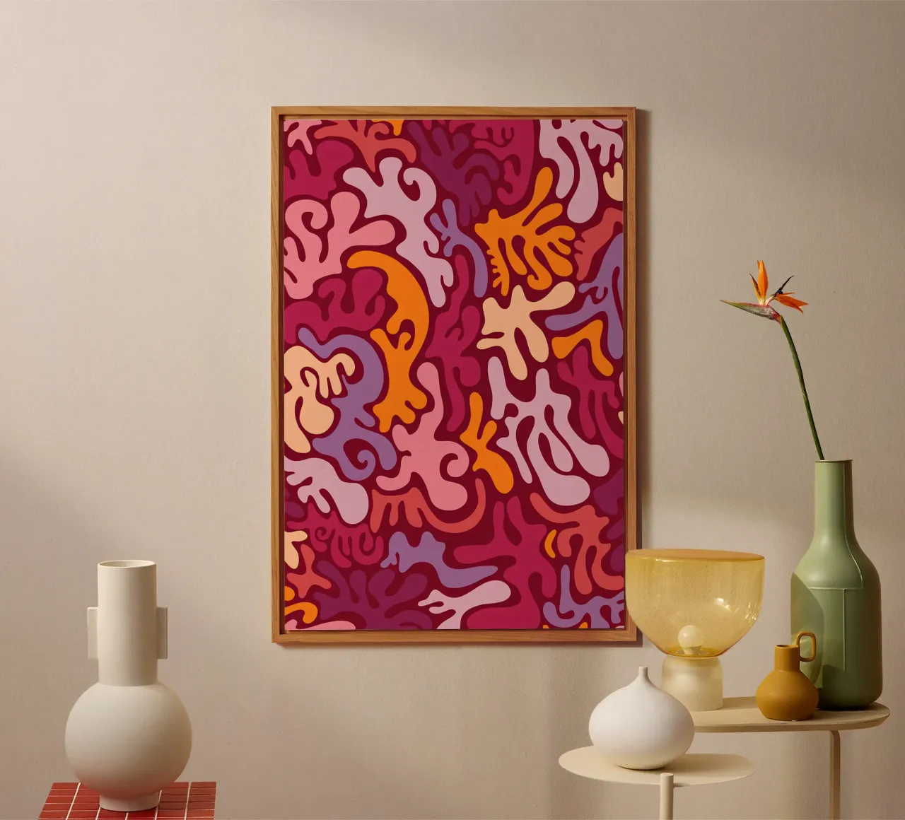 Groovy Lava Lamp Psychedelic Fluid Retro Pattern Art Print alu-dibond by NorwesClub