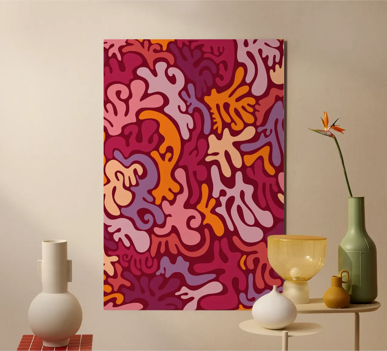 Groovy Lava Lamp Psychedelic Fluid Retro Pattern Art Print alu-dibond by NorwesClub