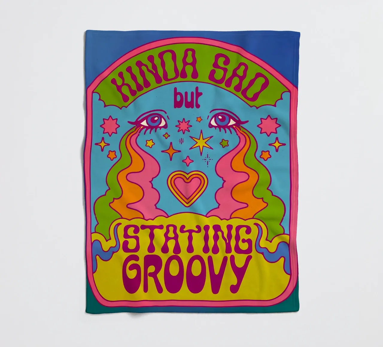 "Pop art dalle vibrazioni positive e retrò "Kinda Sad But Groovy coperta in pile da NorwesClub
