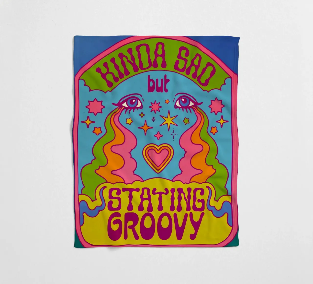 "Pop art dalle vibrazioni positive e retrò "Kinda Sad But Groovy coperta in pile da NorwesClub