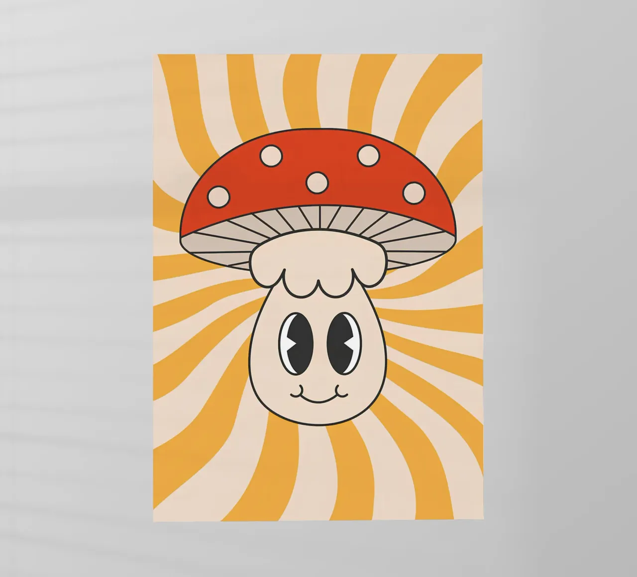 Fungo a pois psichedelico Retro Groovy Pop Art pellicola backlit da NorwesClub
