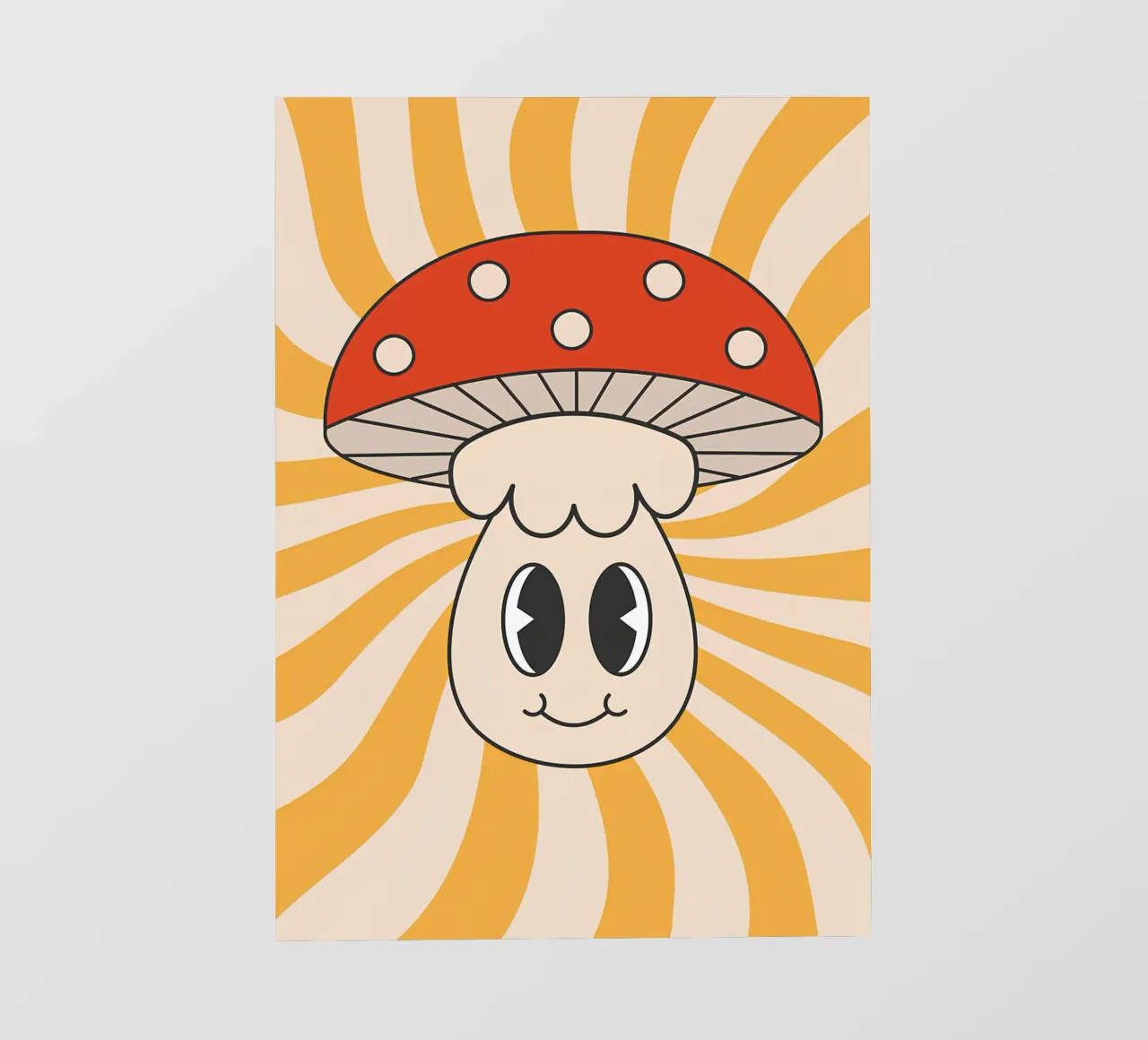 Fungo a pois psichedelico Retro Groovy Pop Art pellicola backlit da NorwesClub