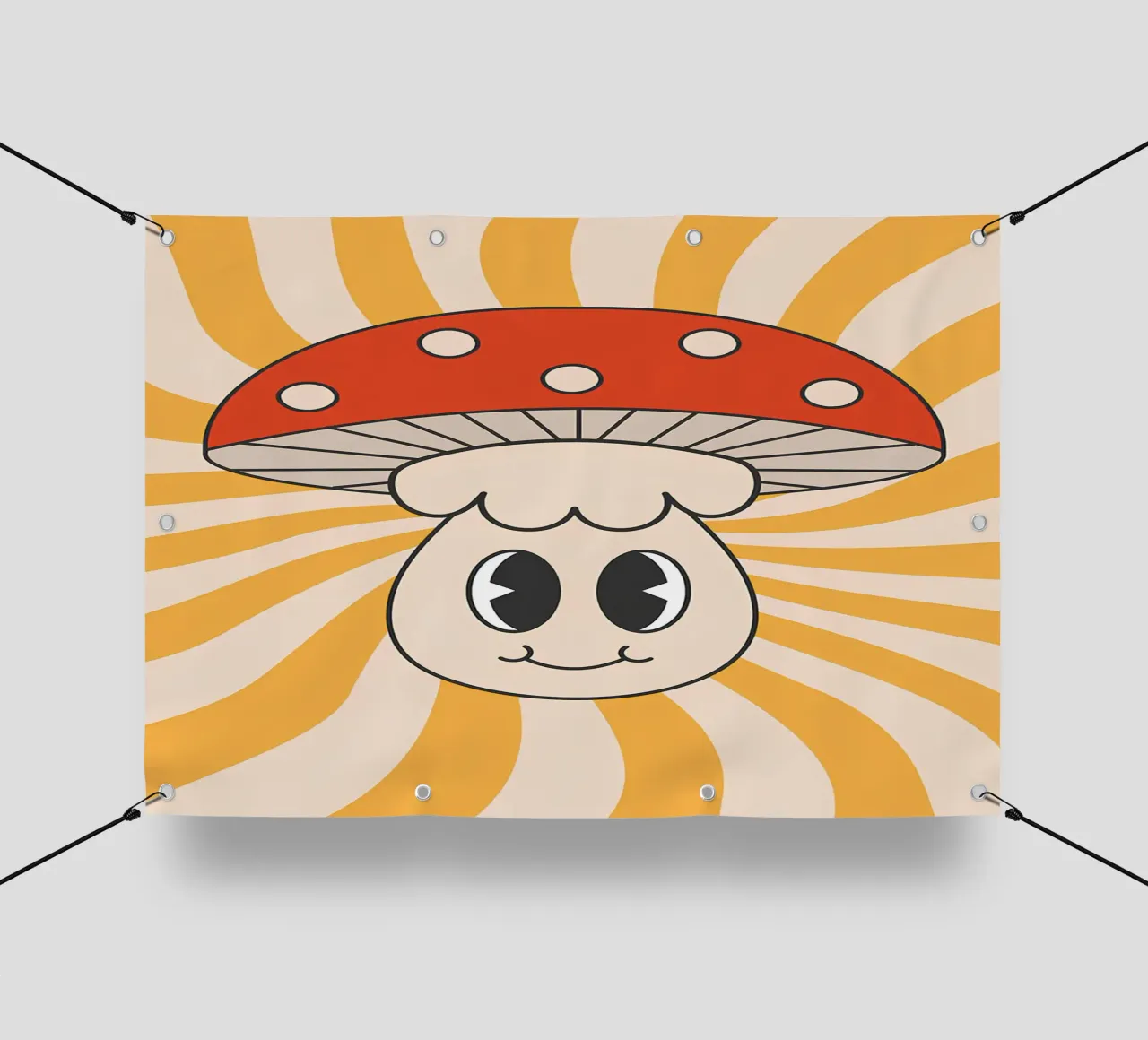 Fungo a pois psichedelico Retro Groovy Pop Art telo in pvc da NorwesClub