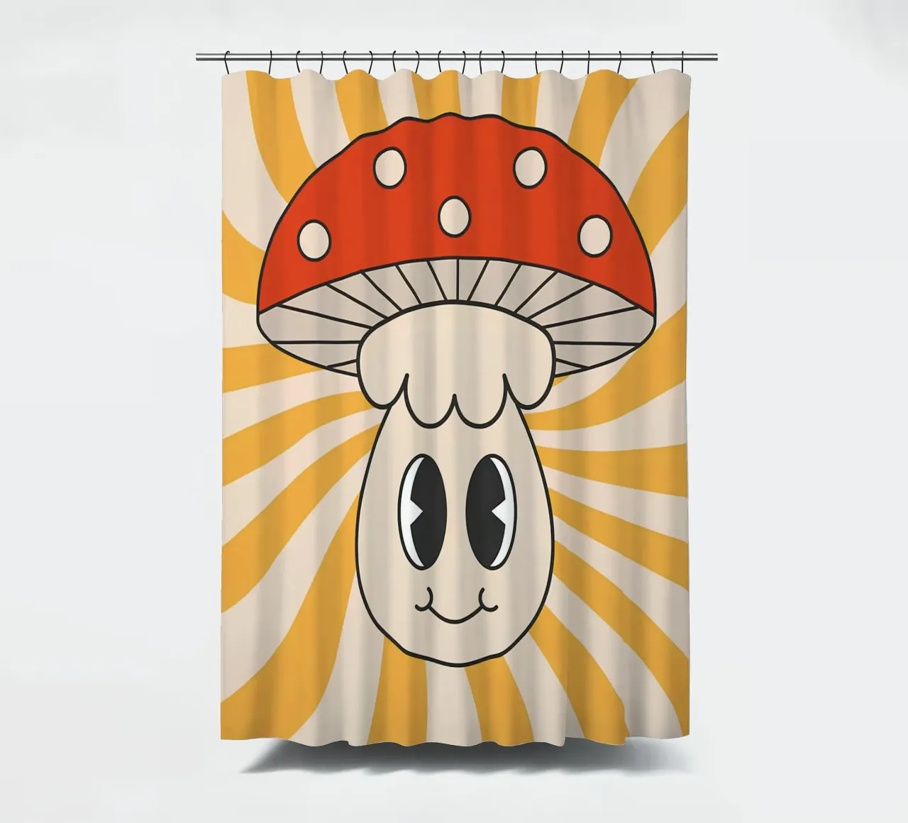 Psicodélico Lunares Seta Retro Groovy Pop Art cortina de baño de NorwesClub