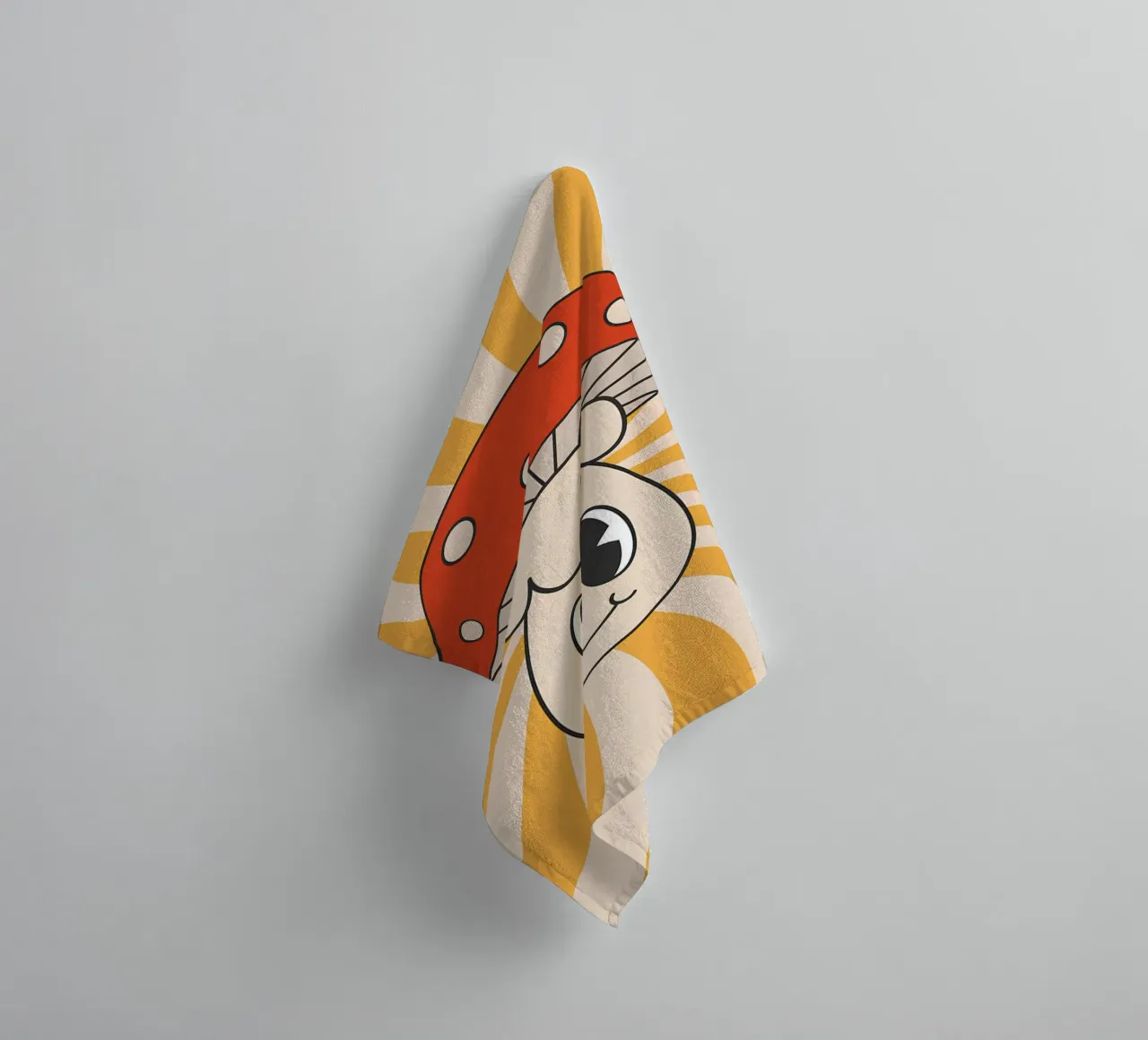Psychedelic Polka Dot Mushroom Retro Groovy Pop Art towel by NorwesClub