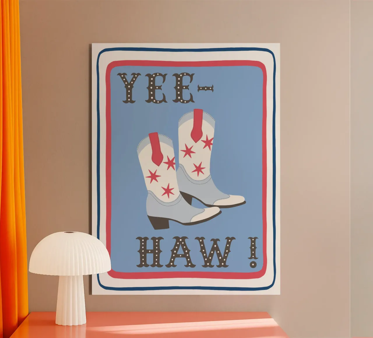 Yee-Haw cowgirl boots Alu-Dibond von Vivdesign