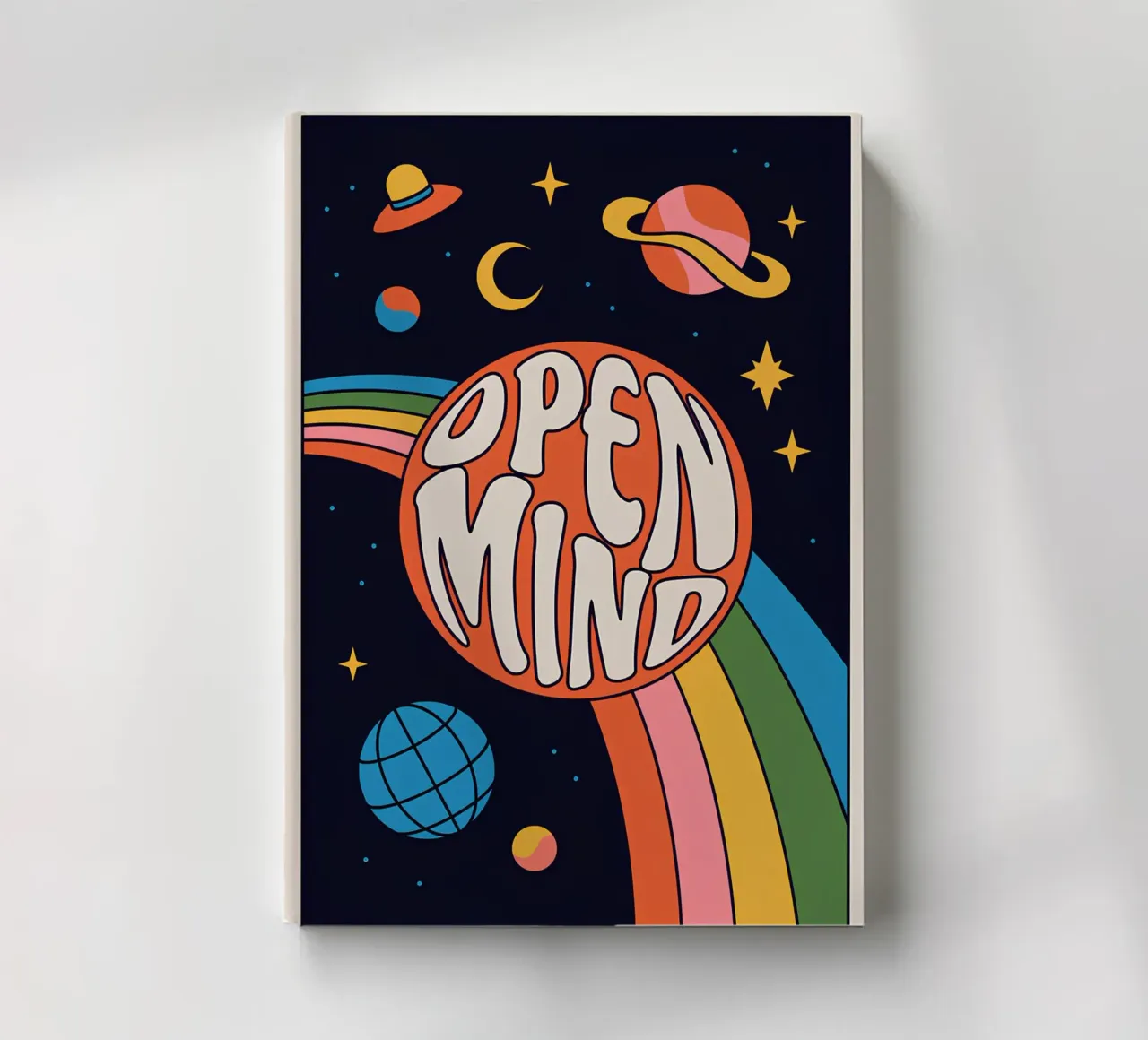 "Open Mind" Psychedelic Retro 60s Abstract Pop Art notebook by NorwesClub
