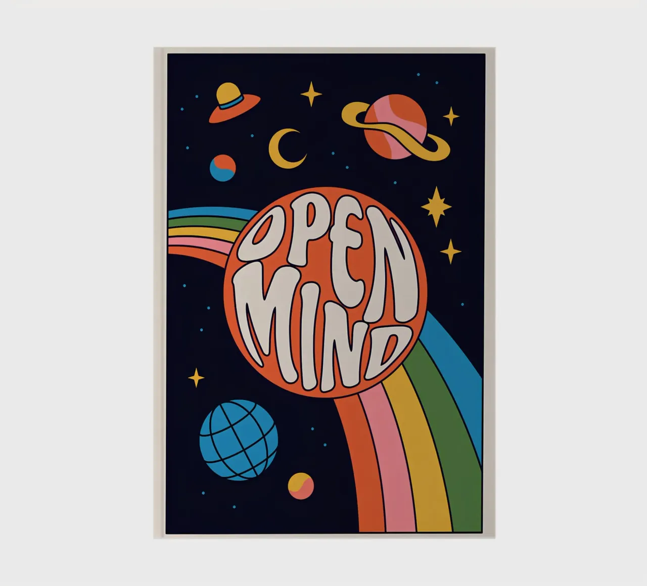 "Open Mind" Psychedelic Retro 60s Abstract Pop Art notebook by NorwesClub