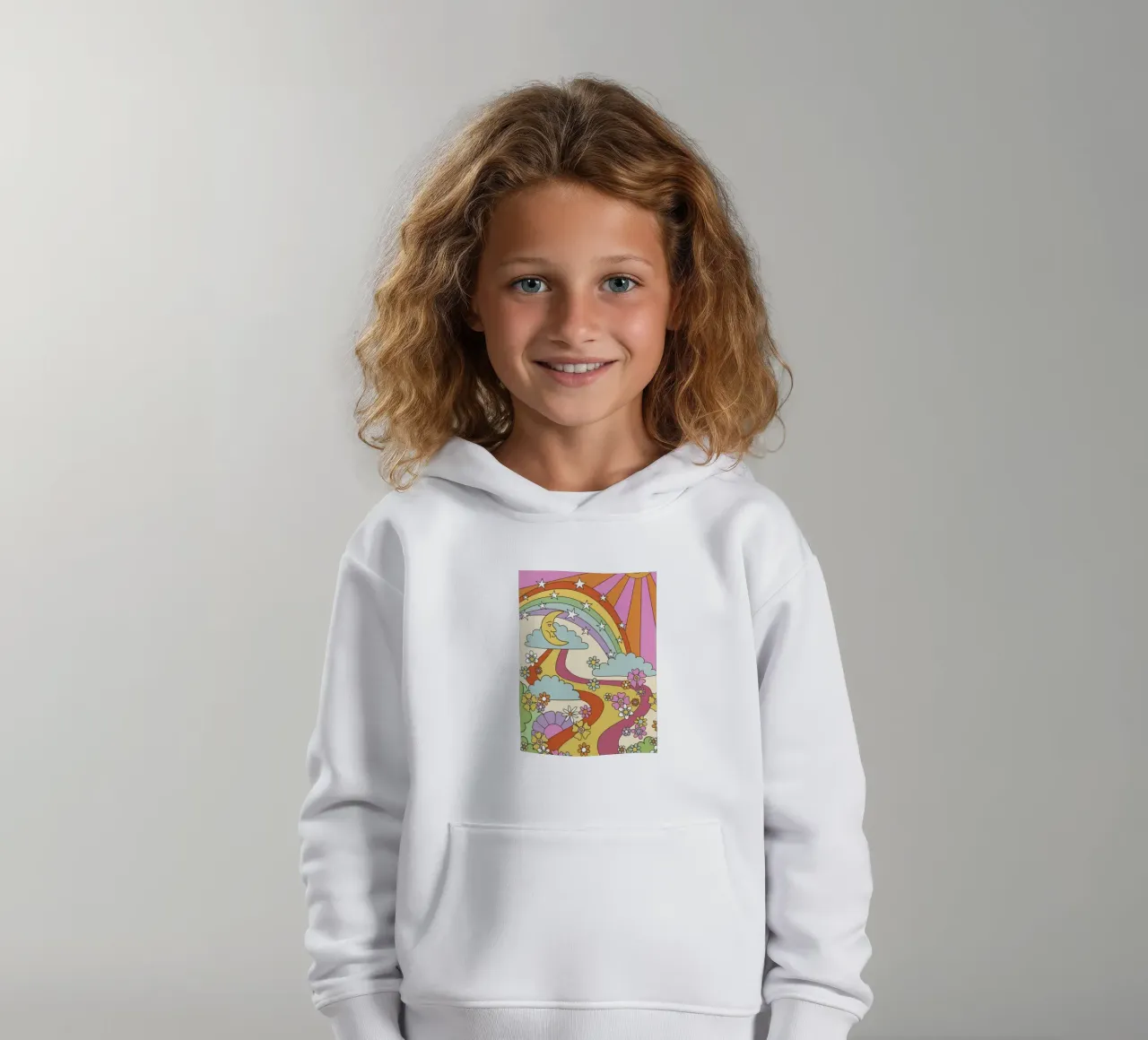 Marta Olga Klara Psychedelic 70s Abstract Groovy Print sudadera con capucha para niño de NorwesClub