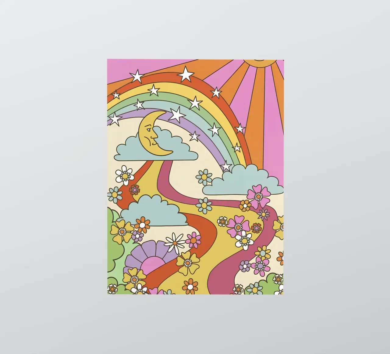 Marta Olga Klara Psychedelic 70s Abstract Groovy Print pegatina de NorwesClub
