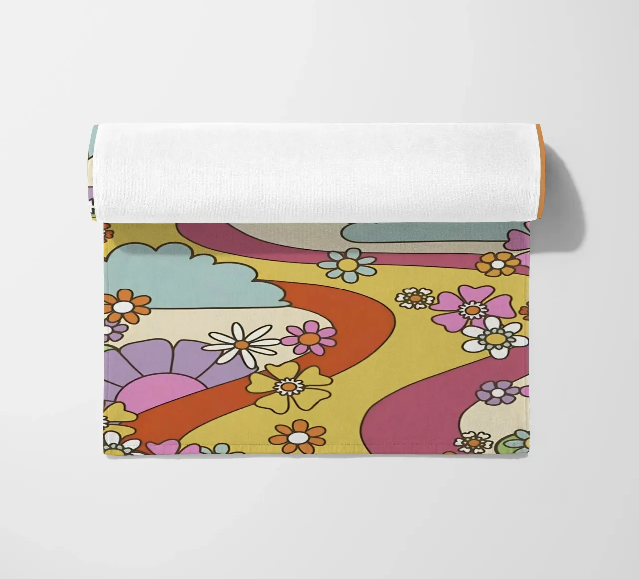 Marta Olga Klara Psychedelic 70s Abstract Groovy Print toalla de playa de NorwesClub