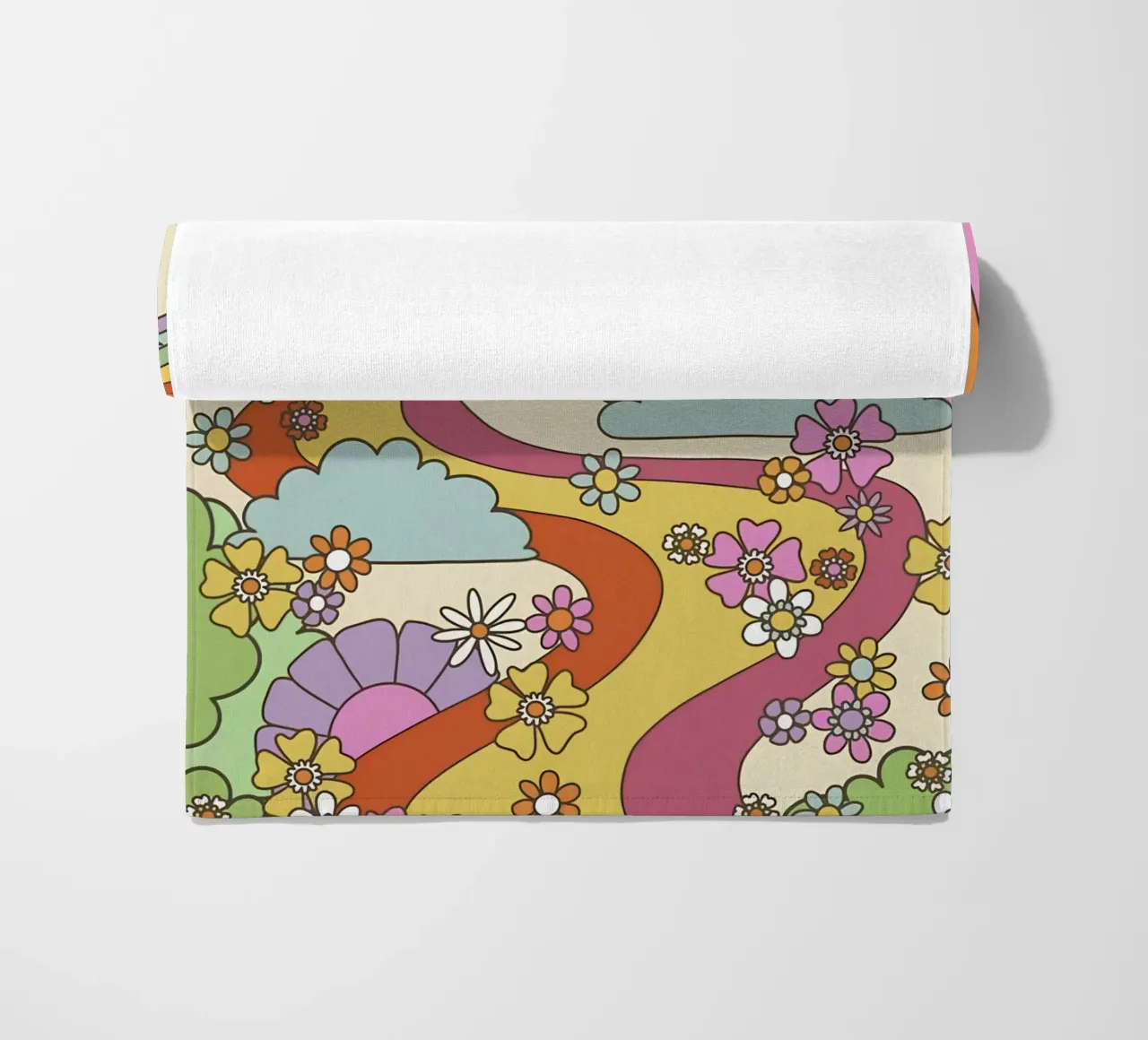 Marta Olga Klara Psychedelic 70s Abstract Groovy Print toalla de playa de NorwesClub