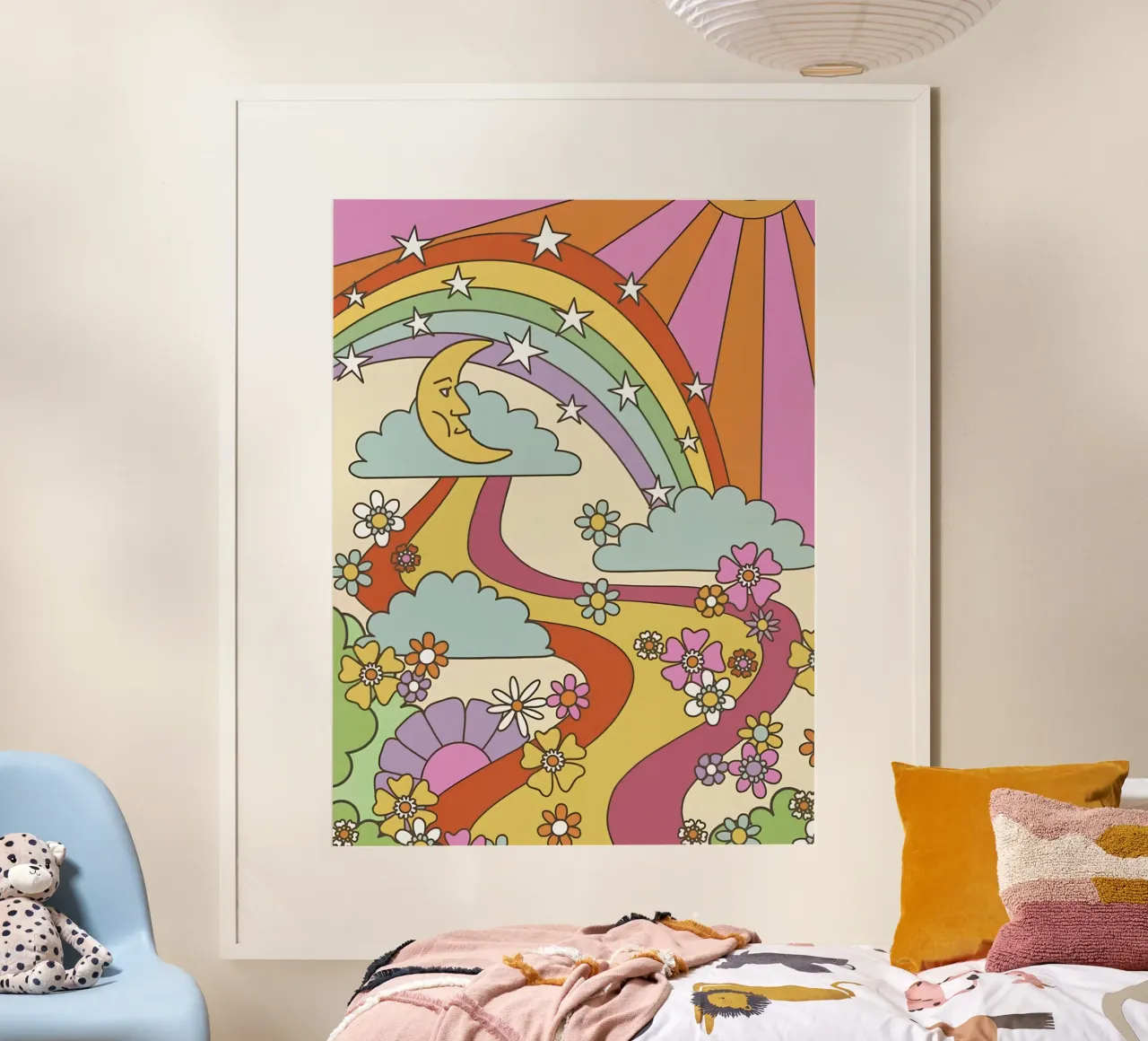 Marta Olga Klara Psychédélique 70s Abstrait Groovy Print poster de NorwesClub