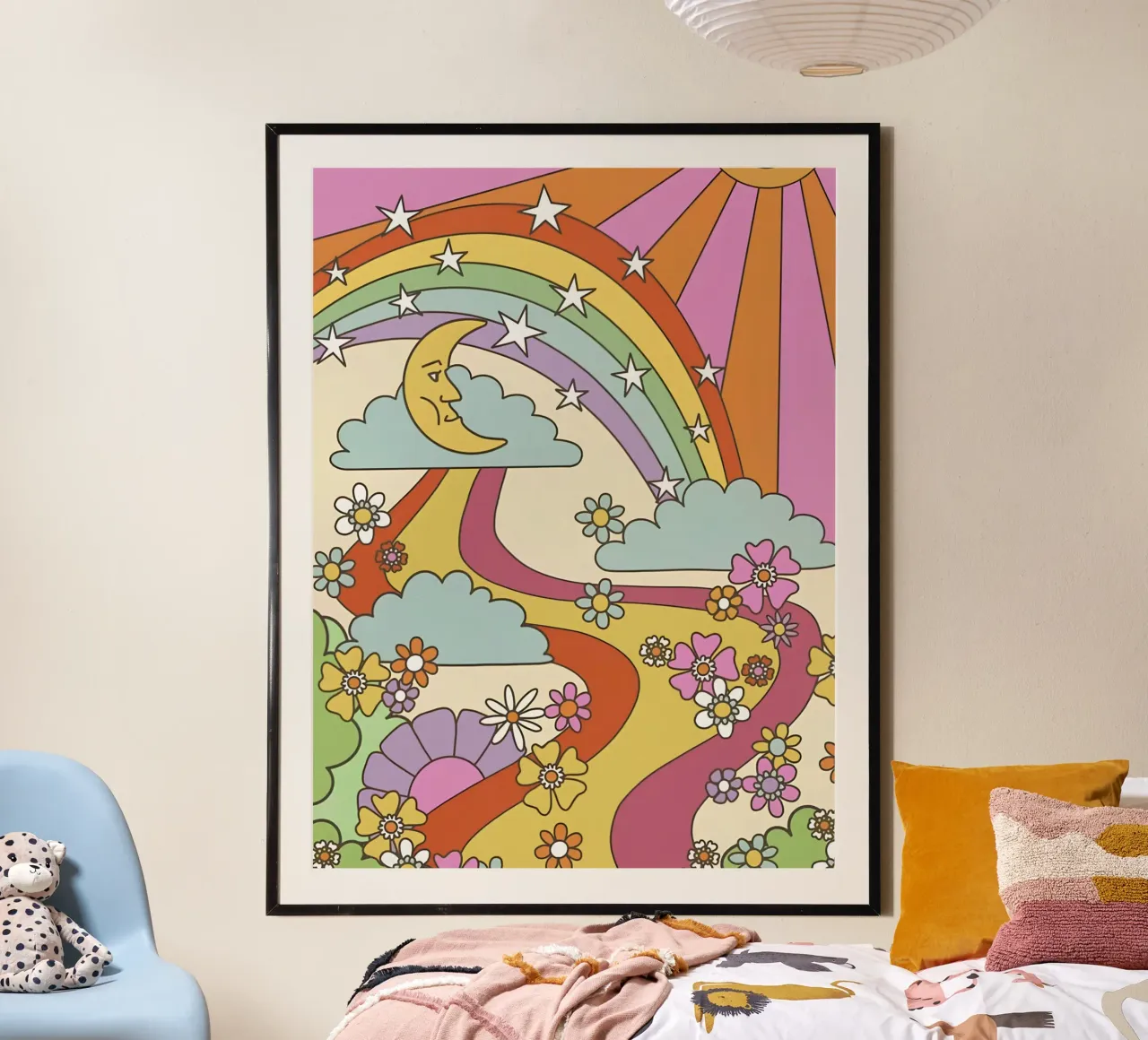 Marta Olga Klara Psychédélique 70s Abstrait Groovy Print poster de NorwesClub