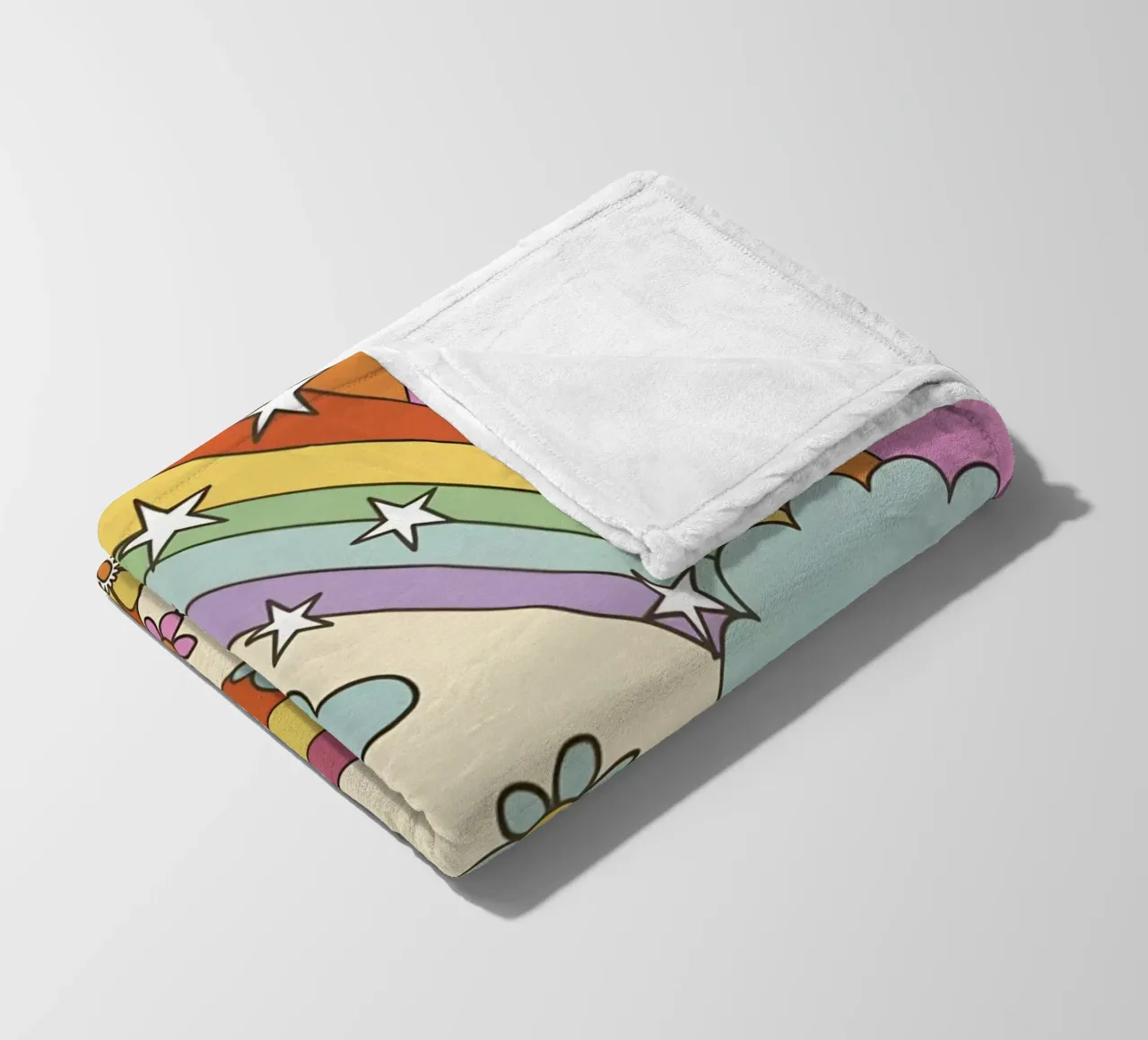 Marta Olga Klara Psychedelic 70s Abstract Groovy Print fleece blanket by NorwesClub