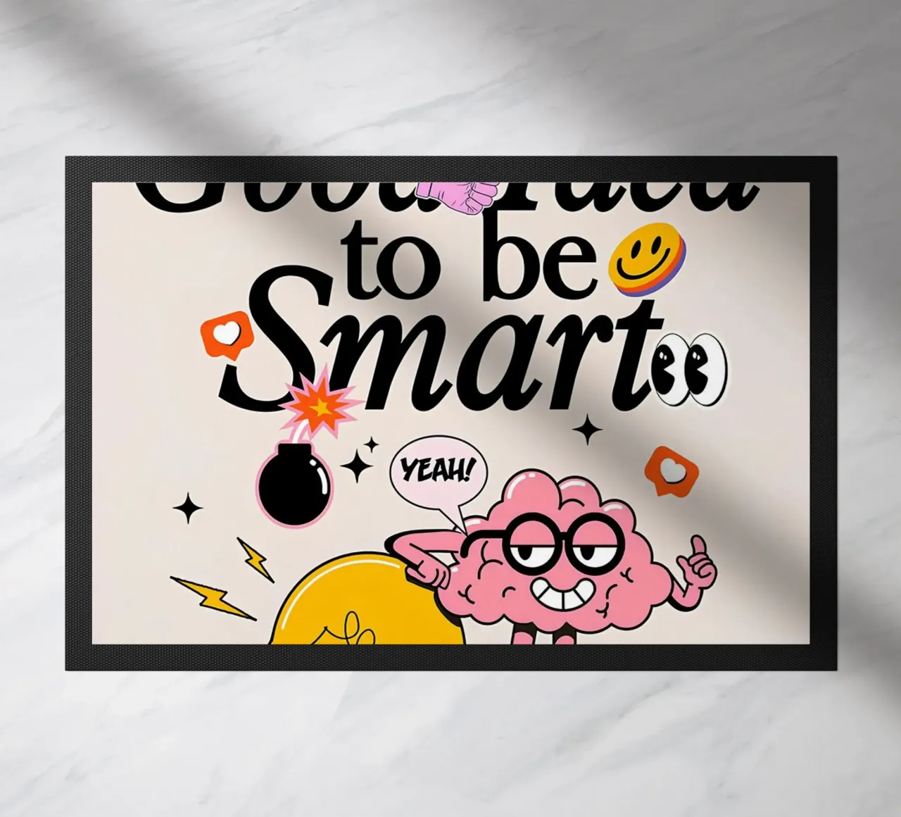 "Sempre una buona idea essere intelligenti" Pop Art di saggezza retrò zerbino da NorwesClub