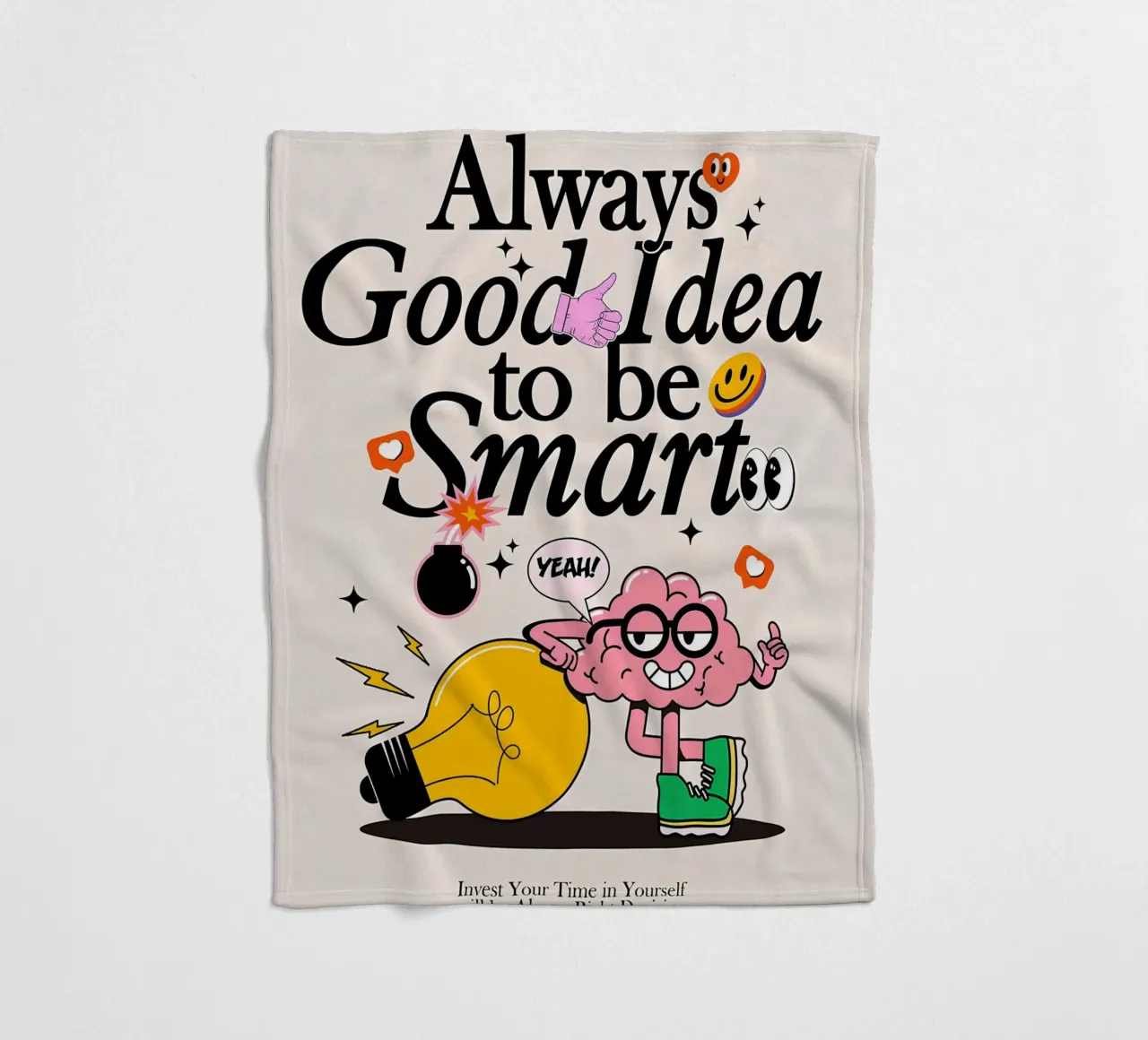 "Sempre una buona idea essere intelligenti" Pop Art di saggezza retrò coperta in pile da NorwesClub