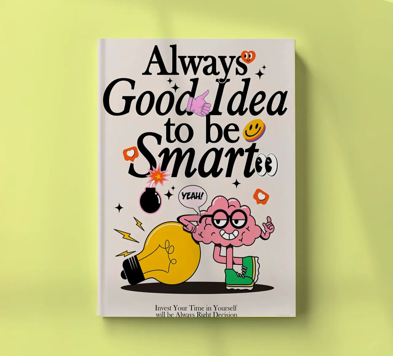 "Always Good Idea To Be Smart" Retro Wisdom Pop Art notebook by NorwesClub