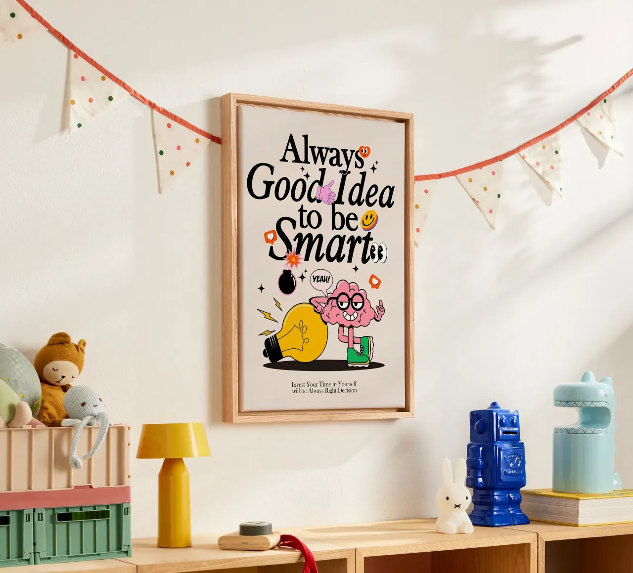 "Sempre una buona idea essere intelligenti" Pop Art di saggezza retrò tela da NorwesClub