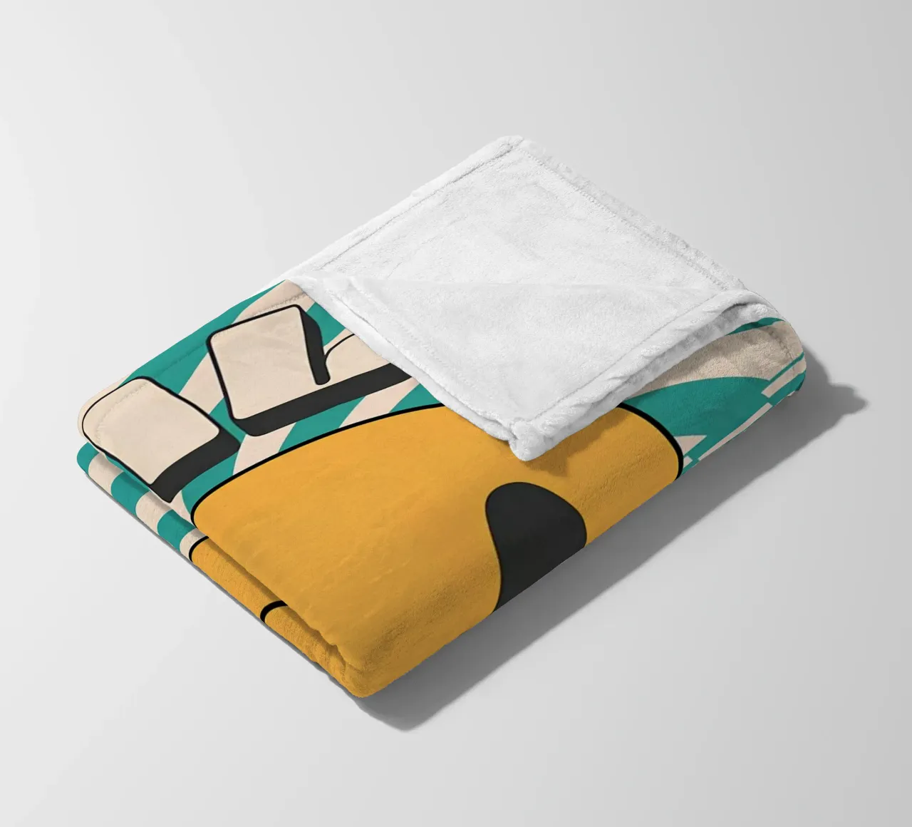 "Smile" Groovy Vrolijk Gezicht Retro Pop Art Gele Print fleecedeken van NorwesClub