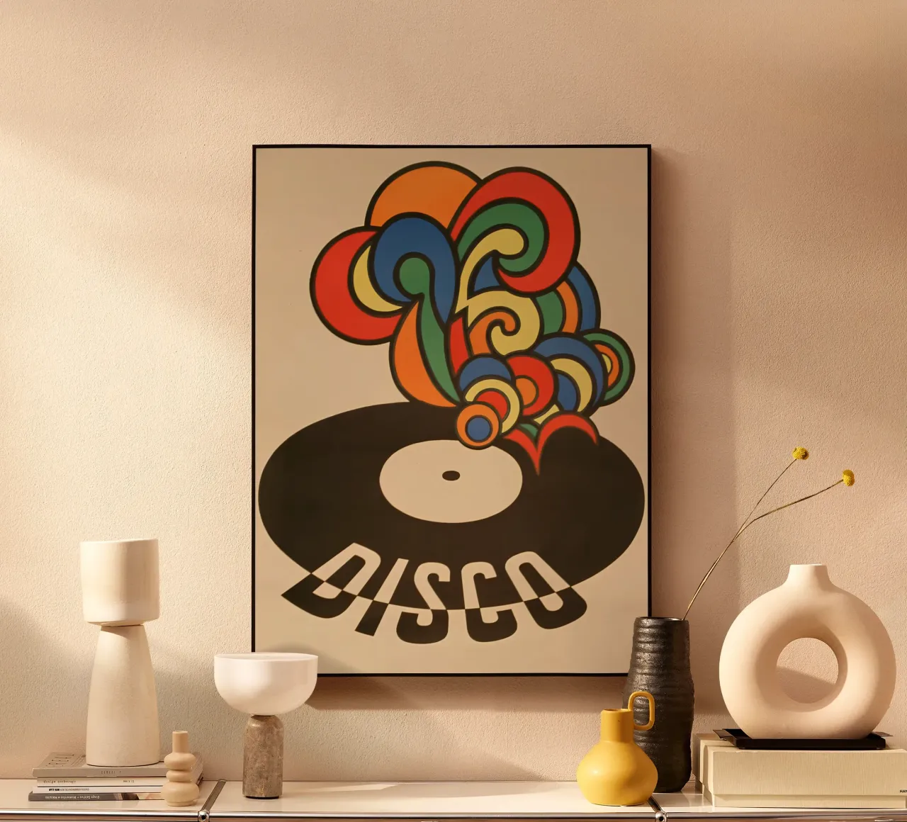 "Delizie in vinile" Pop Art astratta retrò degli anni '70, funky alluminio dibond da NorwesClub