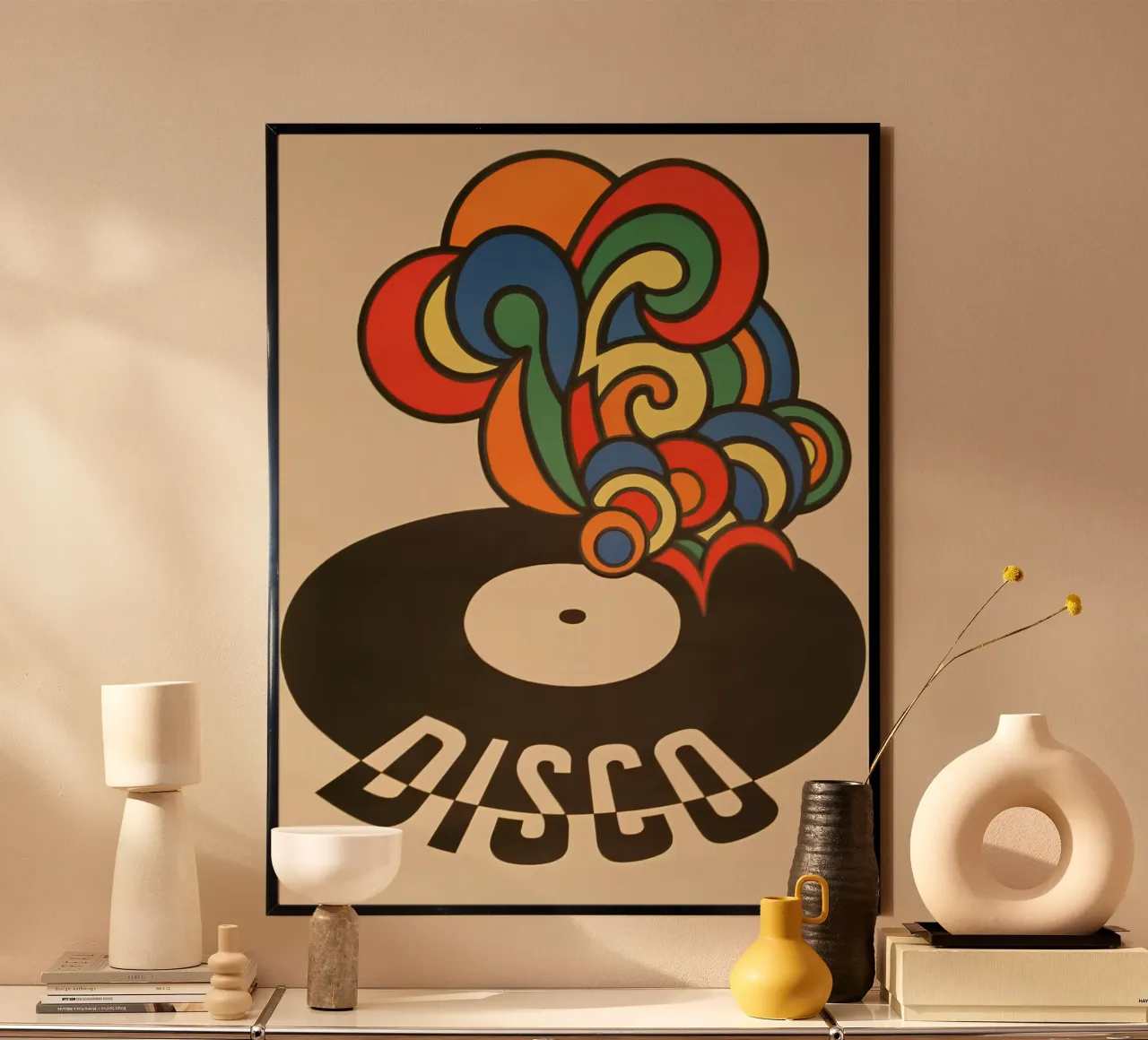 "Delizie in vinile" Pop Art astratta retrò degli anni '70, funky carta hahnemühle da NorwesClub