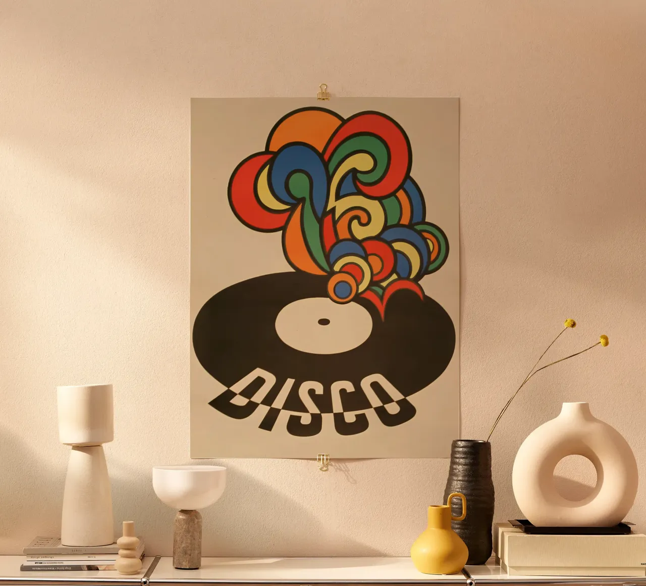 "Delizie in vinile" Pop Art astratta retrò degli anni '70, funky carta hahnemühle da NorwesClub