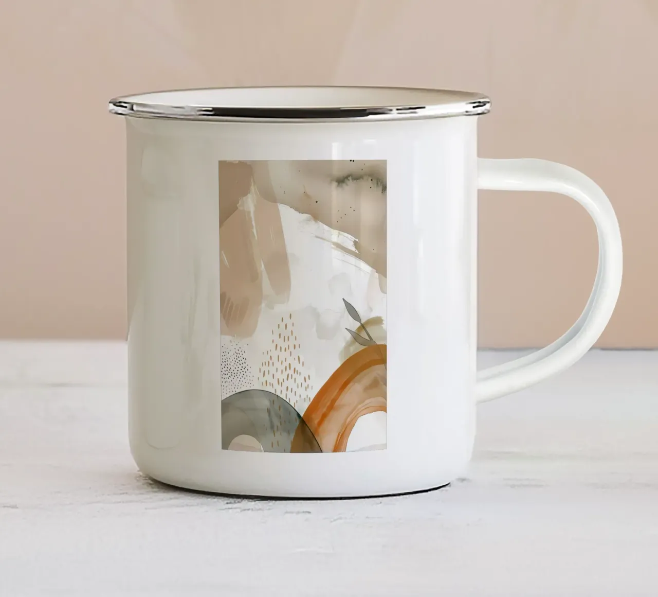 forme astratte linee texture tazza in smalto da Janine P McGuire
