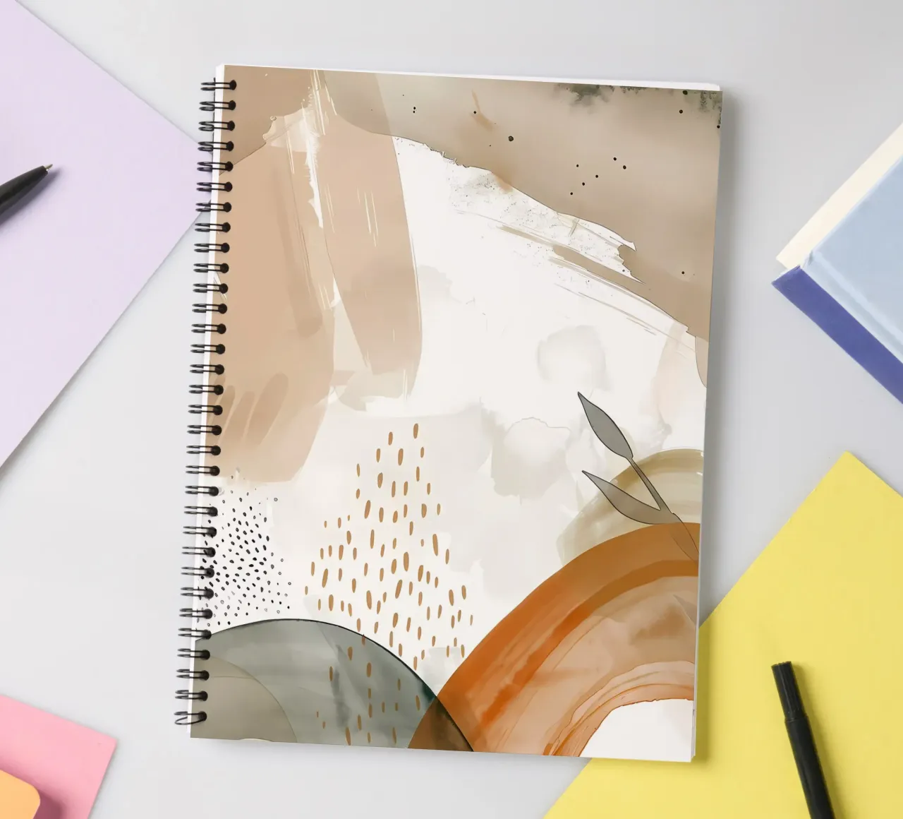 abstract shapes lines texture spiral notebook by Janine P McGuire