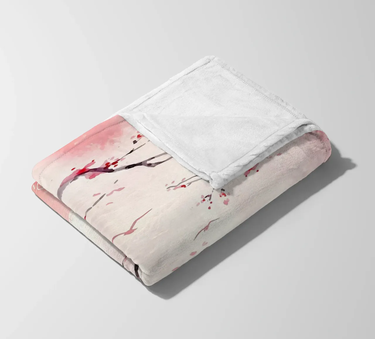 fiori di ciliegio rami uccelli pagoda coperta in pile da Janine P McGuire