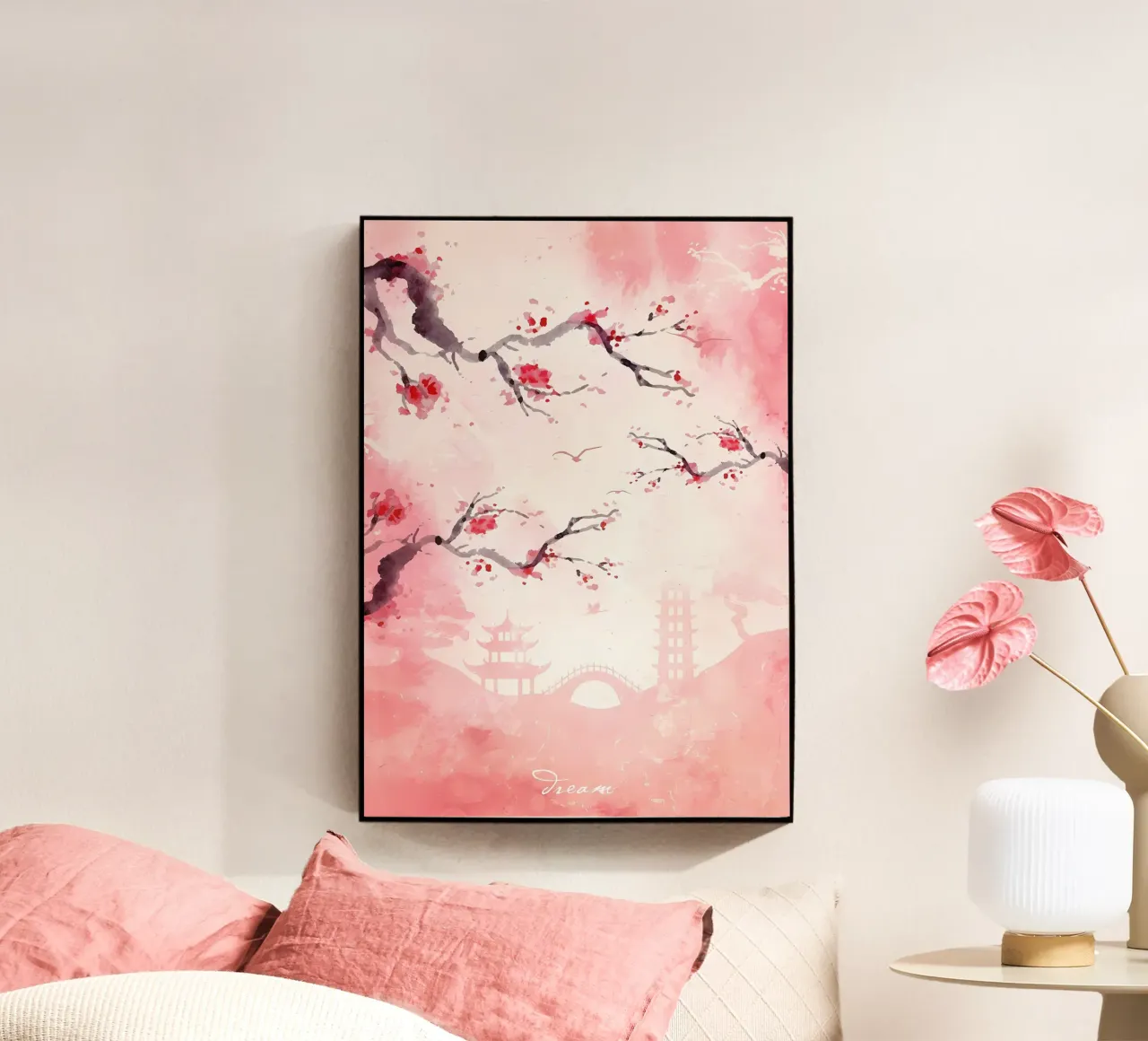 fiori di ciliegio rami uccelli pagoda plexiglass da Janine P McGuire