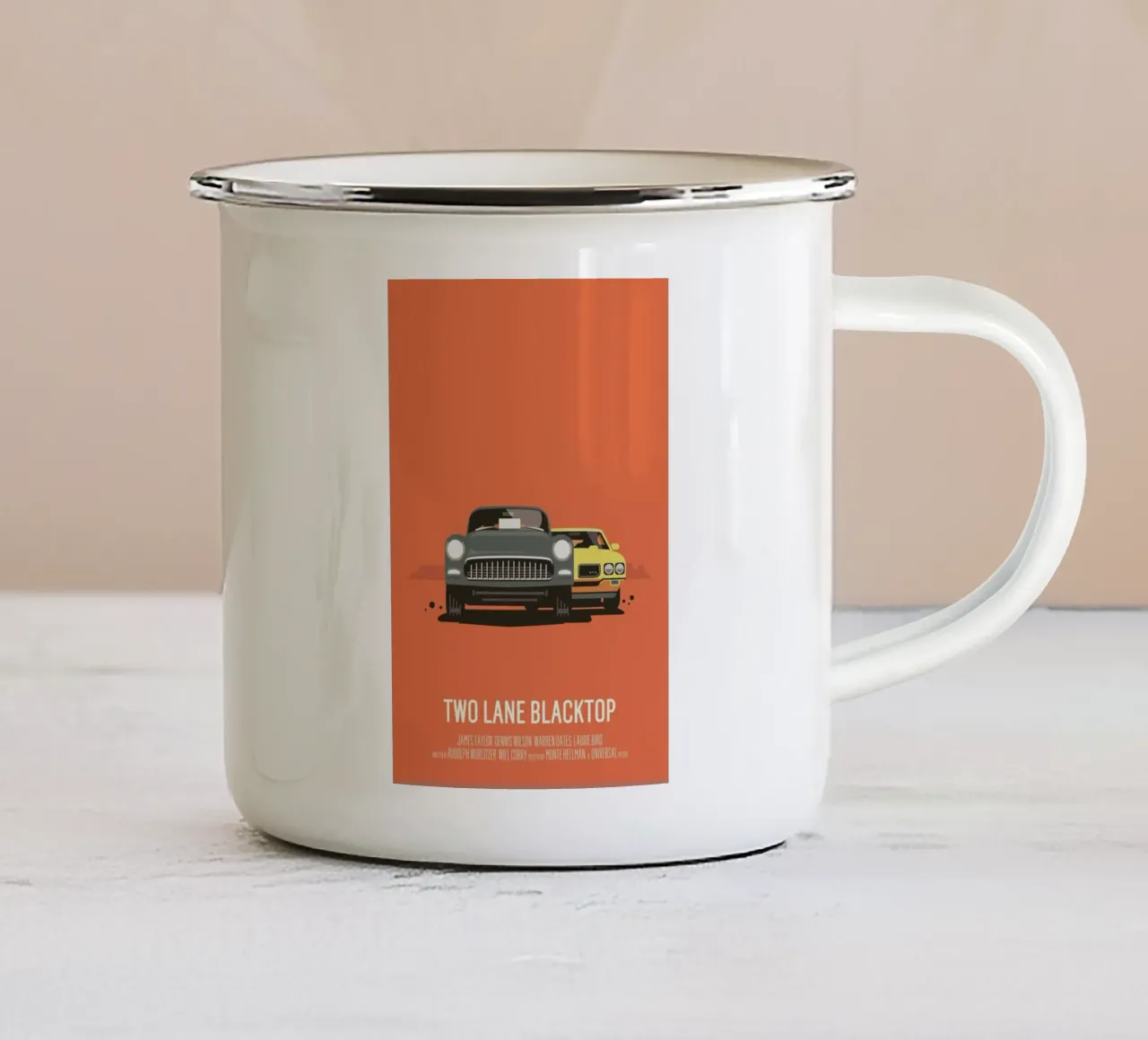 Two Lane Blacktop tazza in smalto da Bruno Morphet