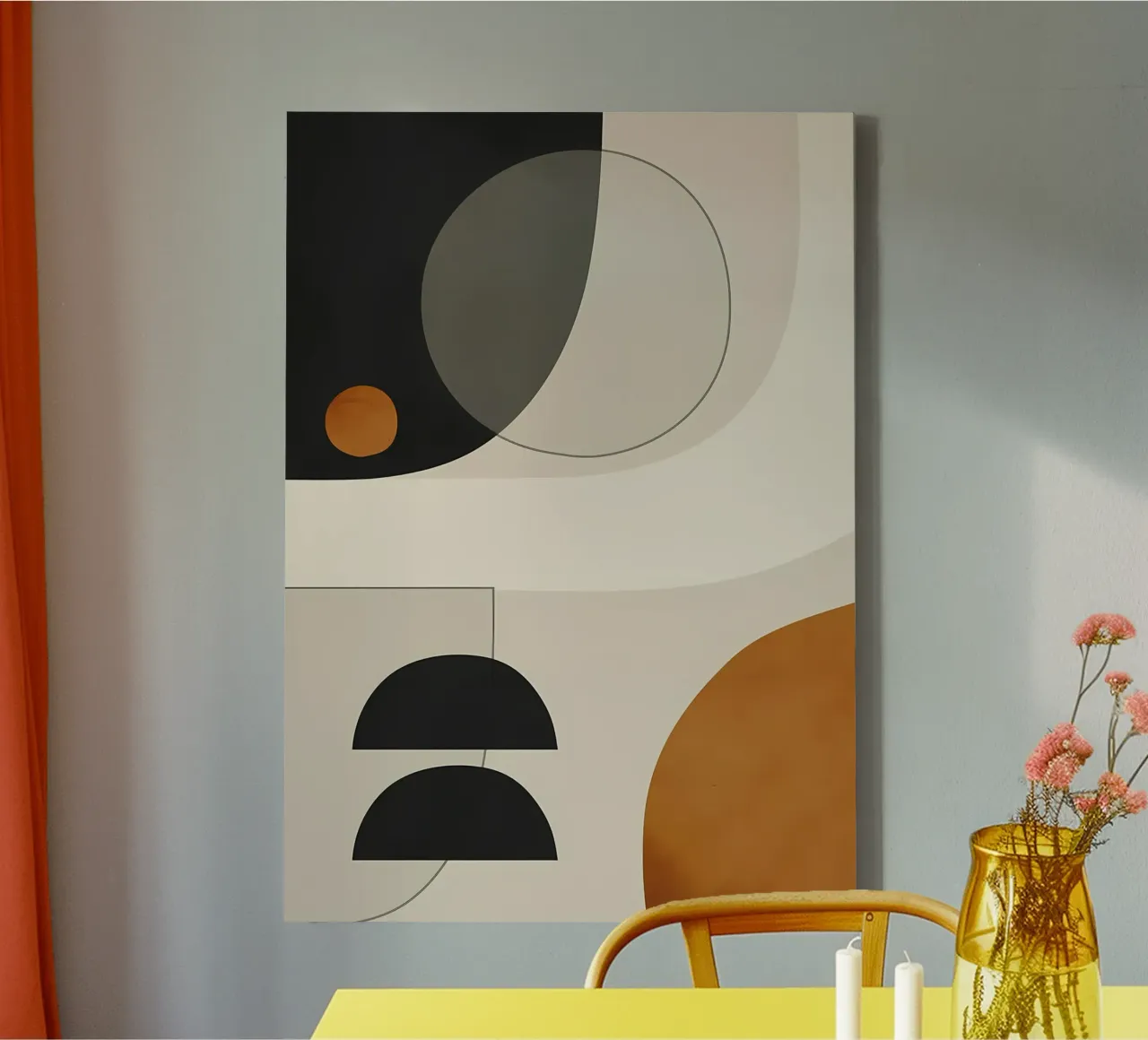 geometric shapes semi-circle circles canvas by Janine P McGuire