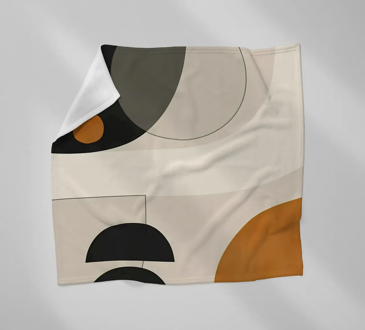 geometric shapes semi-circle circles fleece blanket by Janine P McGuire