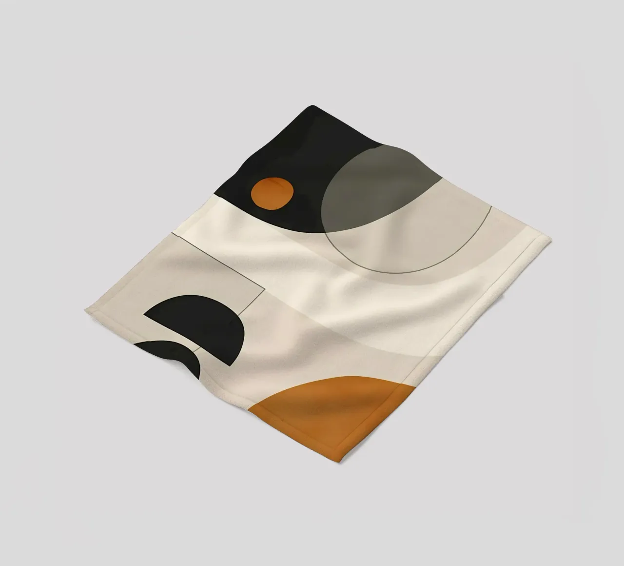 geometric shapes semi-circle circles fleece blanket by Janine P McGuire