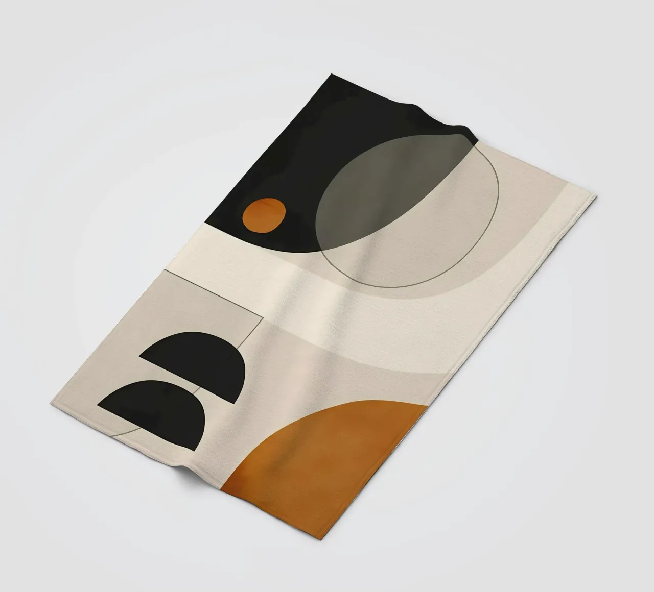 geometric shapes semi-circle circles fleece blanket by Janine P McGuire