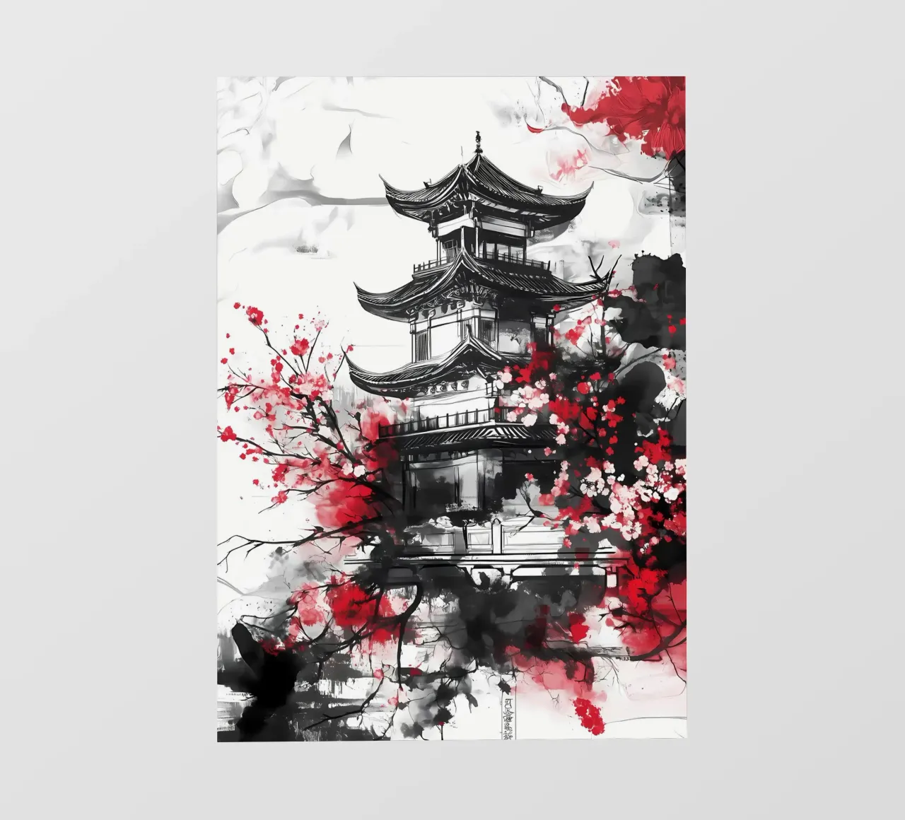 pagoda cherry blossoms traditional architecture east asian b pvc cover by Janine P McGuire