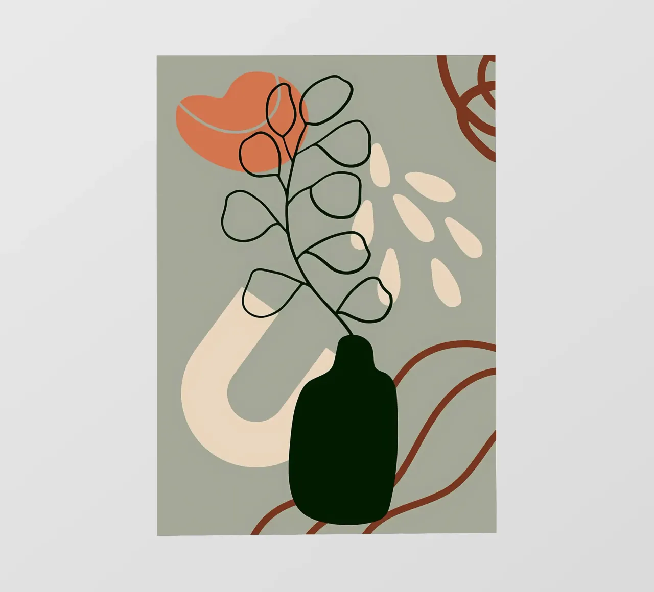vase abstract leaves stem abstract shapes pvc cover by Janine P McGuire