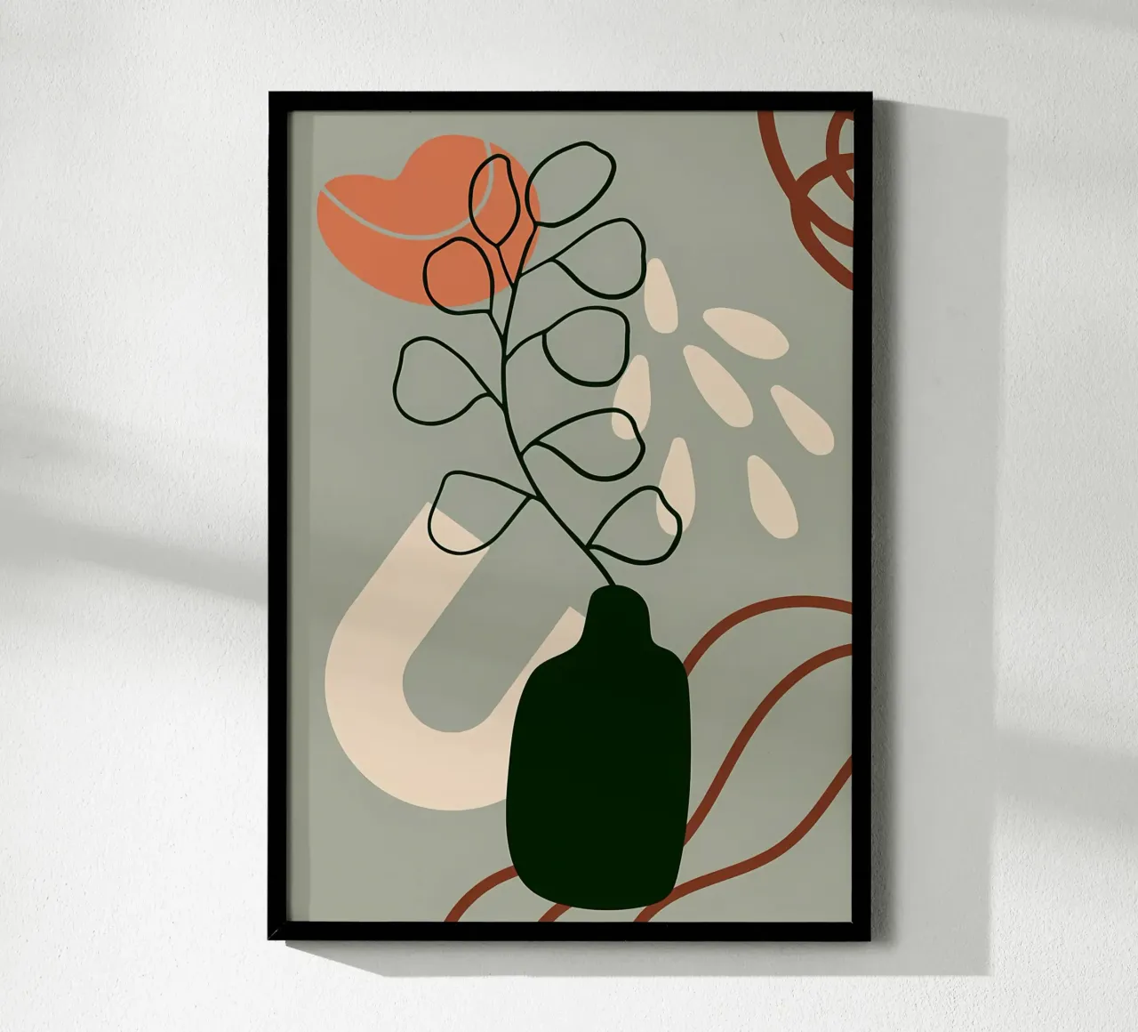 vase abstract leaves stem abstract shapes hahnemühle by Janine P McGuire