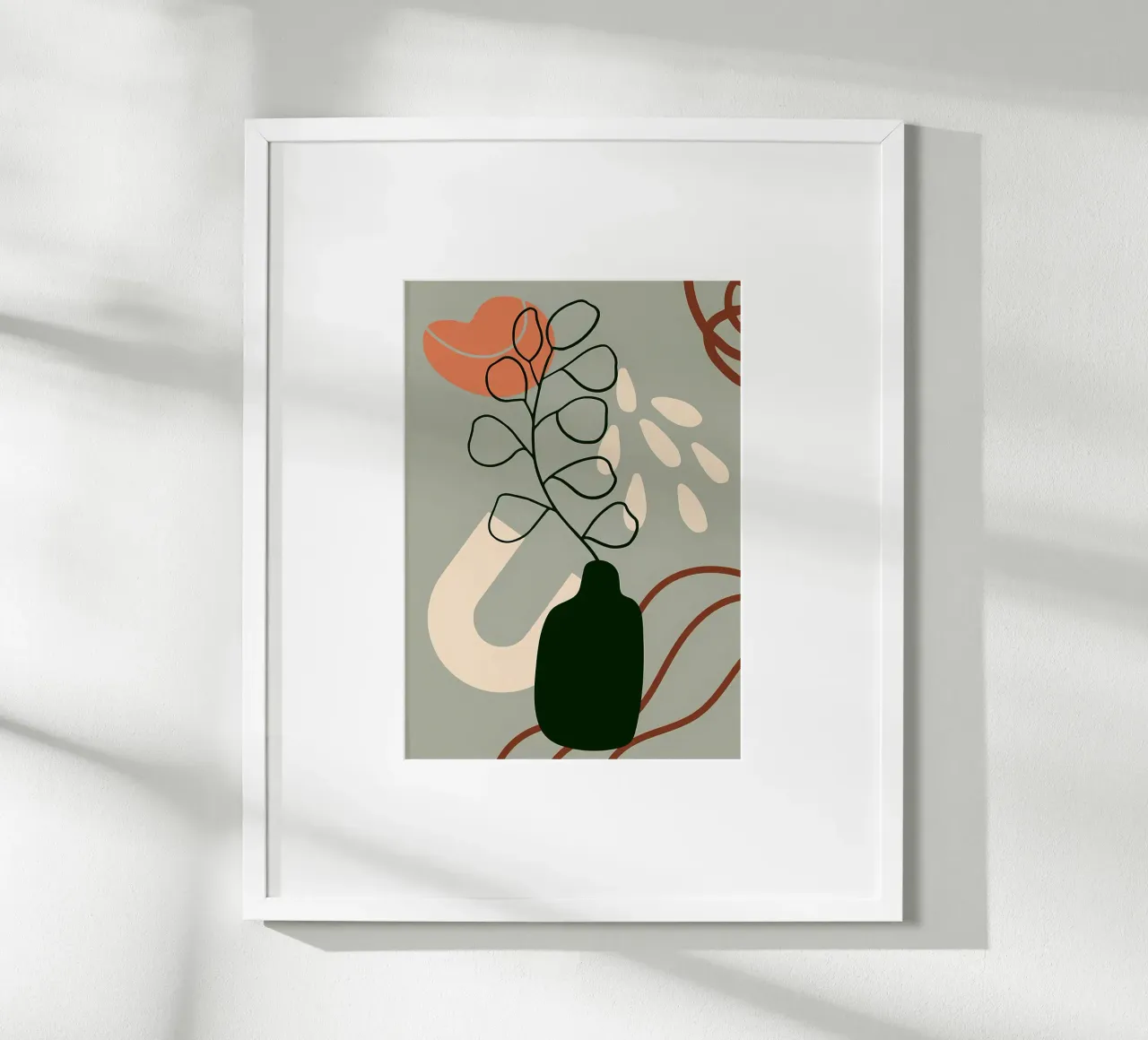 vase abstract leaves stem abstract shapes hahnemühle by Janine P McGuire
