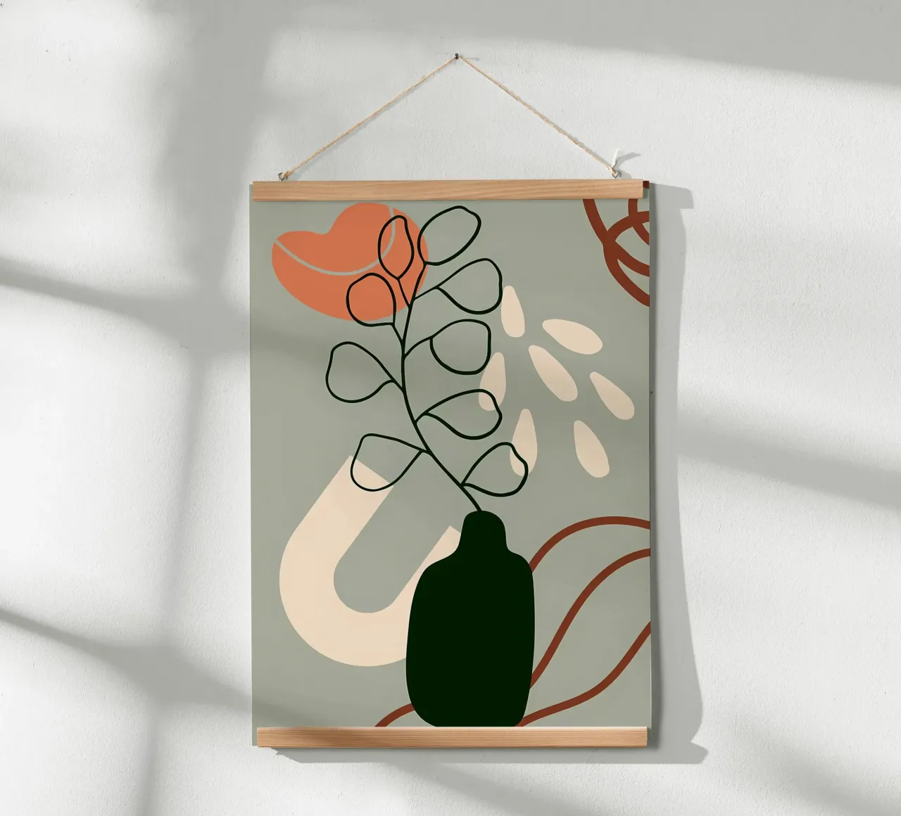 vase abstract leaves stem abstract shapes hahnemühle by Janine P McGuire