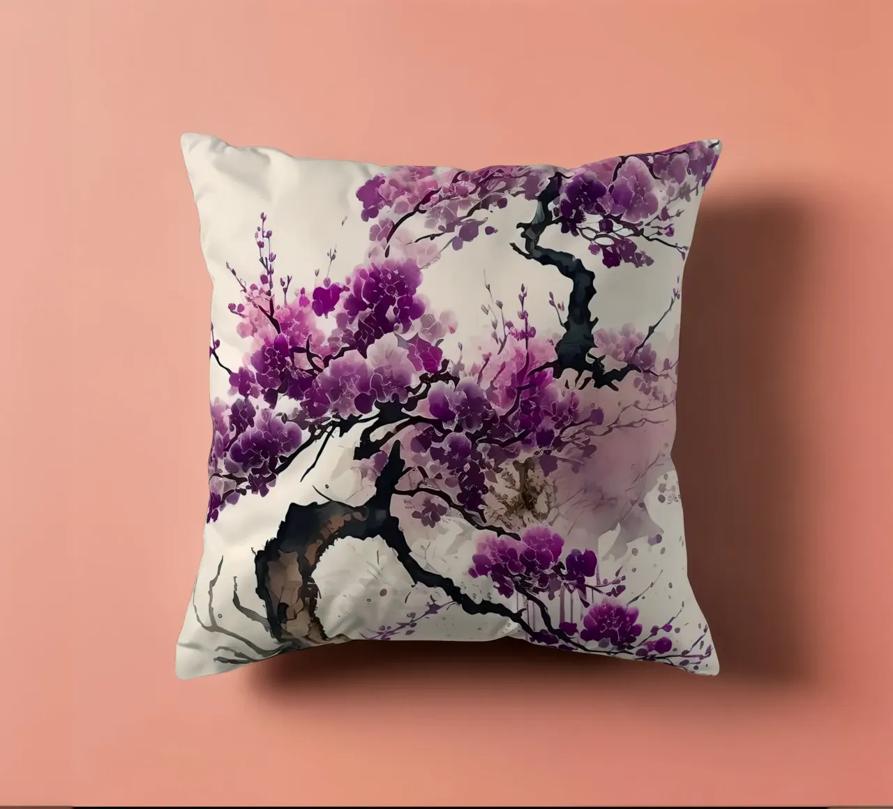 albero fiori rami floreali cuscino da Janine P McGuire