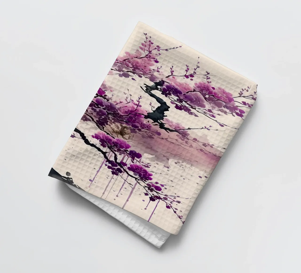 tree blossoms branches floral tea towel by Janine P McGuire