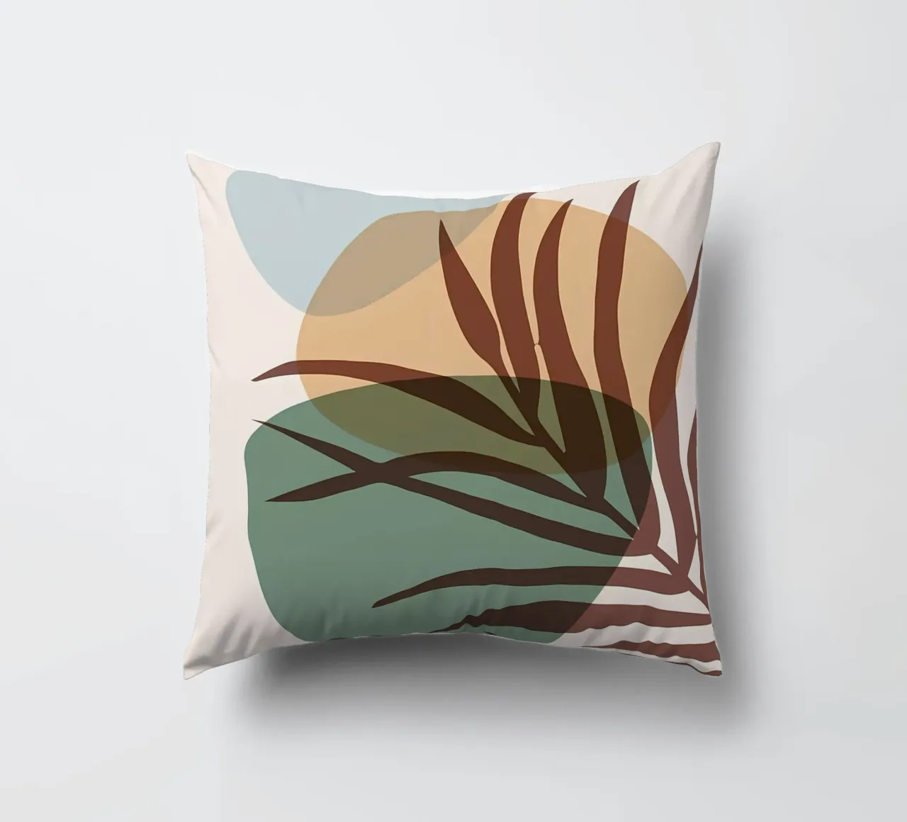 abstract-shapes leaves palm-leaf decorative cushion by Janine P McGuire