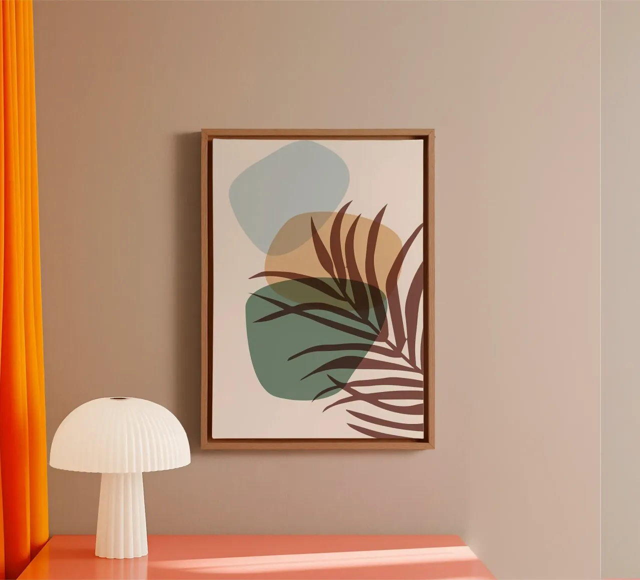 abstract-shapes leaves palm-leaf canvas by Janine P McGuire