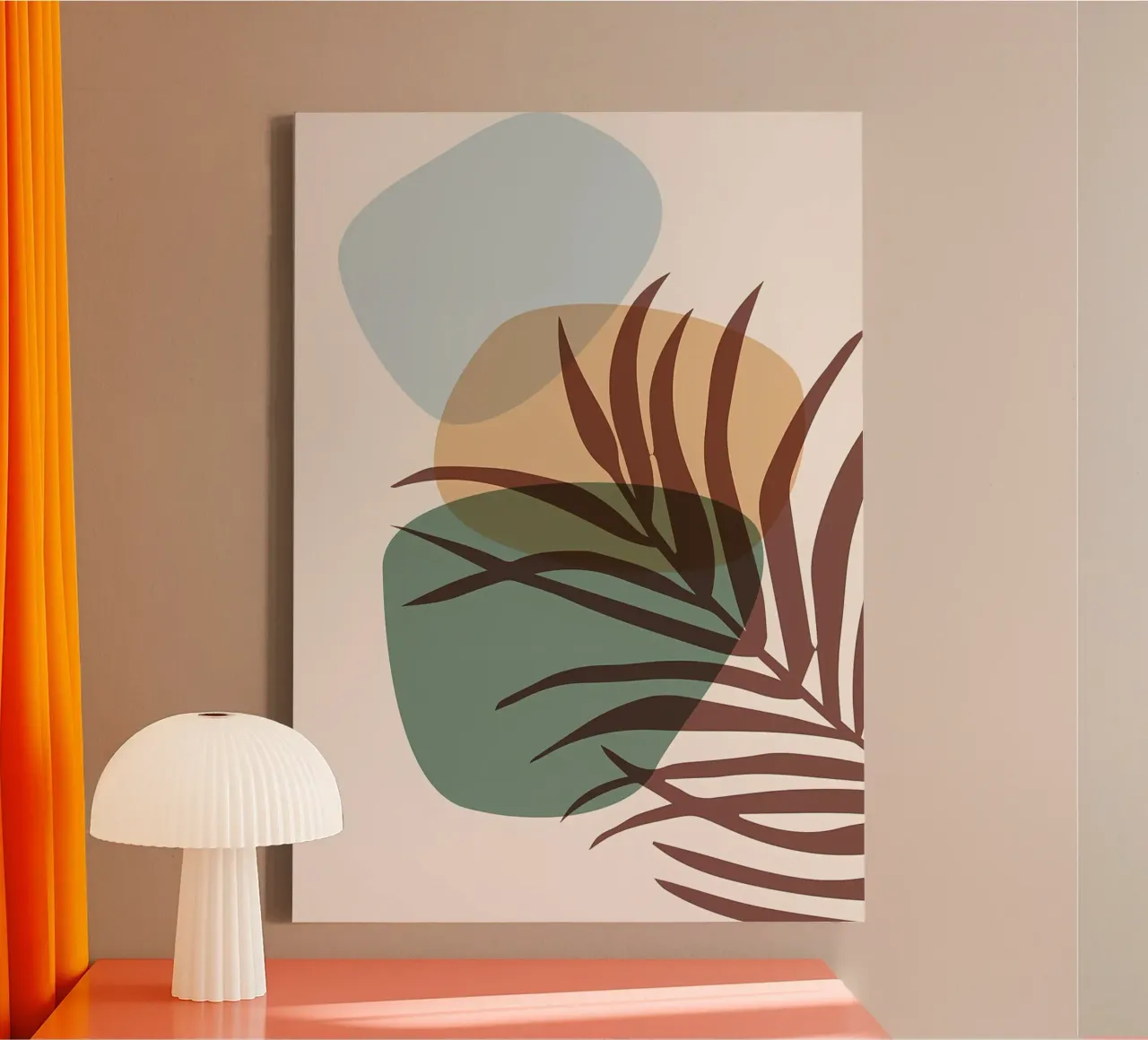 abstract-shapes leaves palm-leaf canvas by Janine P McGuire